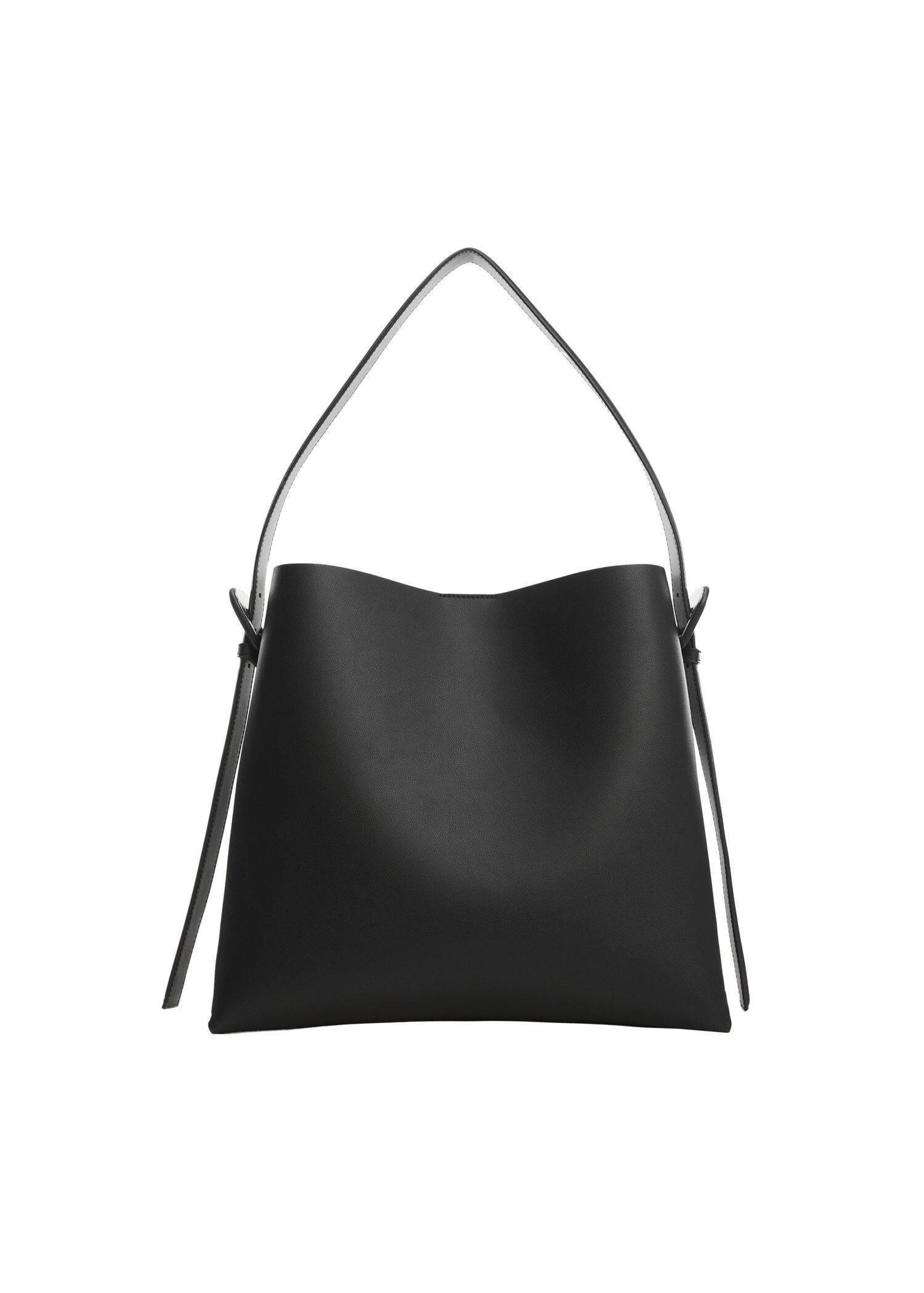 Mango - Black Buckled Shopper Bag