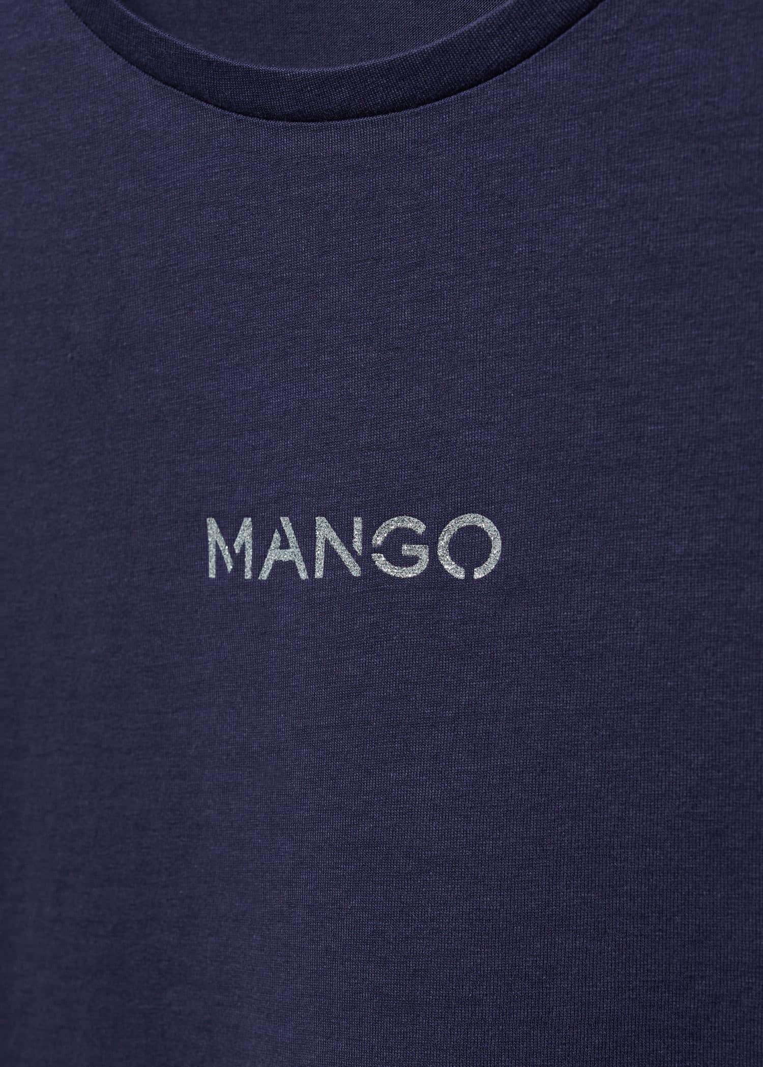 Navy Logo Cotton T-Shirt, , large image number 2