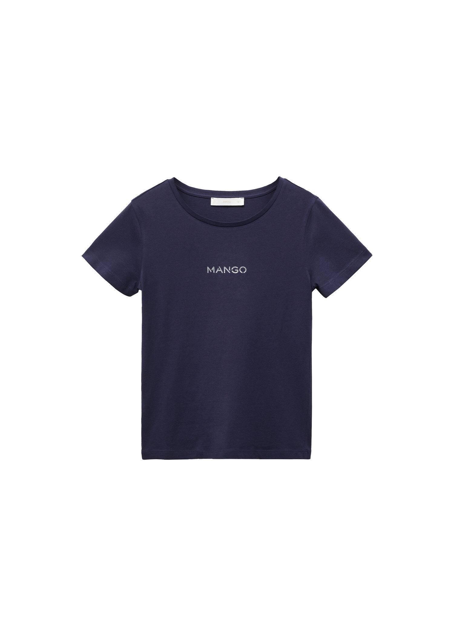 Navy Logo Cotton T-Shirt, , large image number 3