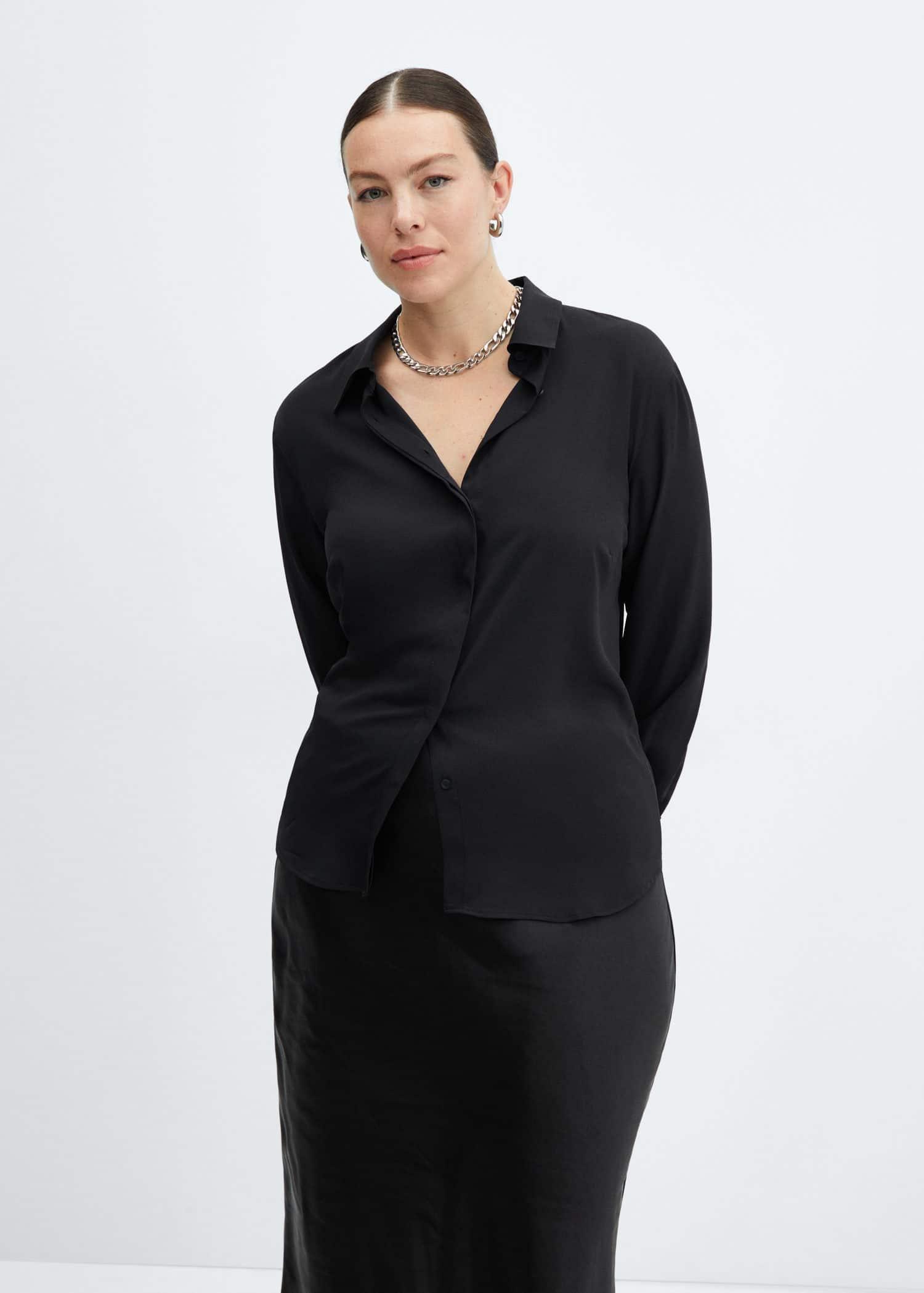 Grey Buttoned Flowy Shirt, , large image number 6