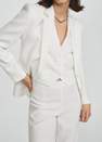 Mango - White Straight-Fit Suit Jacket