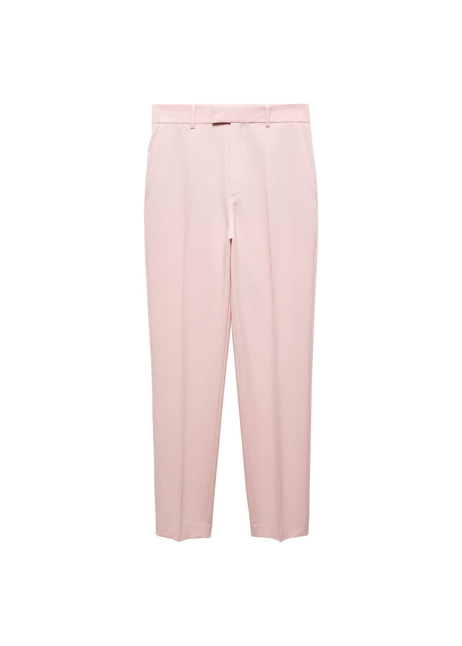 Pink Lt-Pastel Straight Suit Trousers, , large image number 3