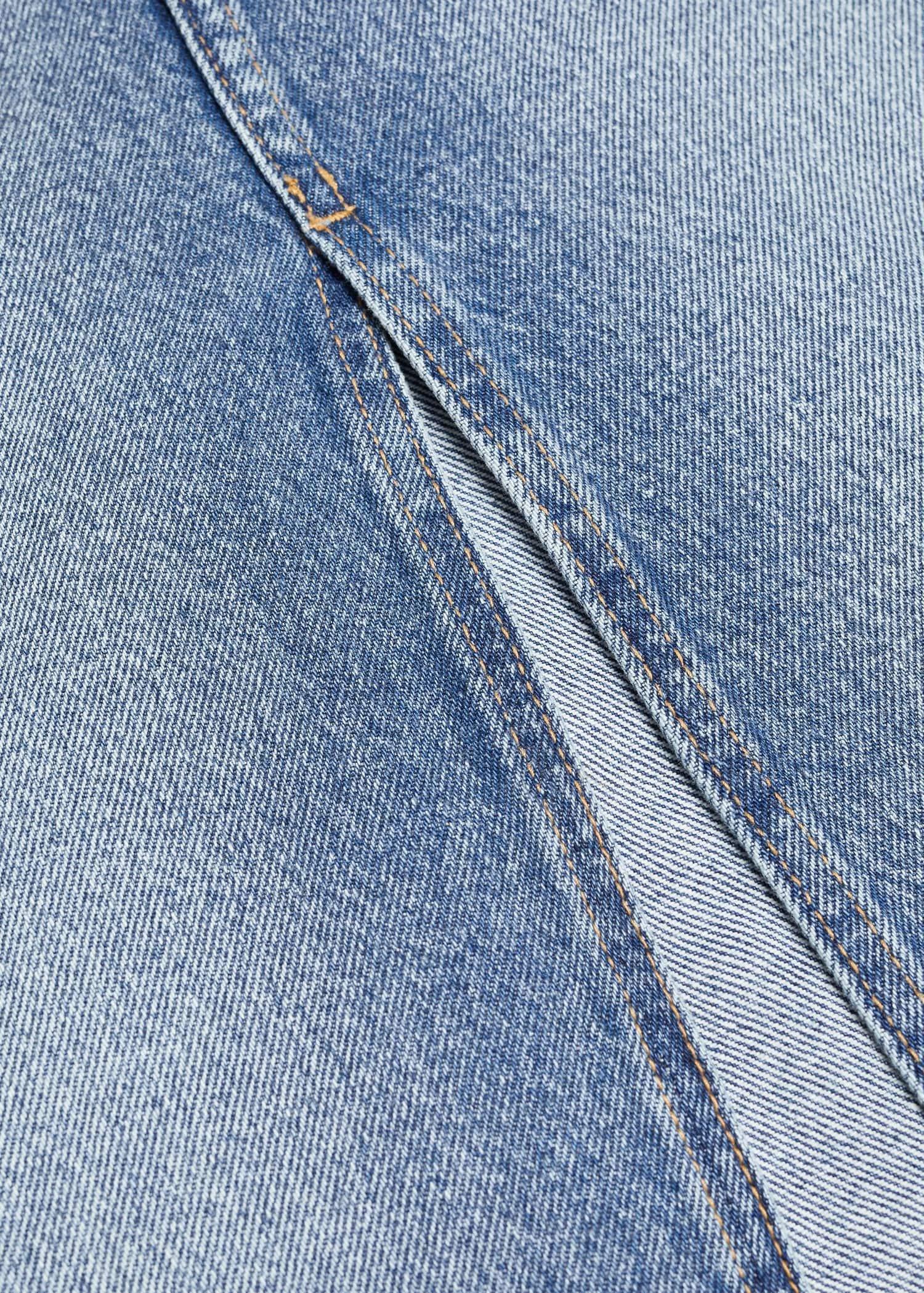 Blue Long Denim Skirt, , large image number 5