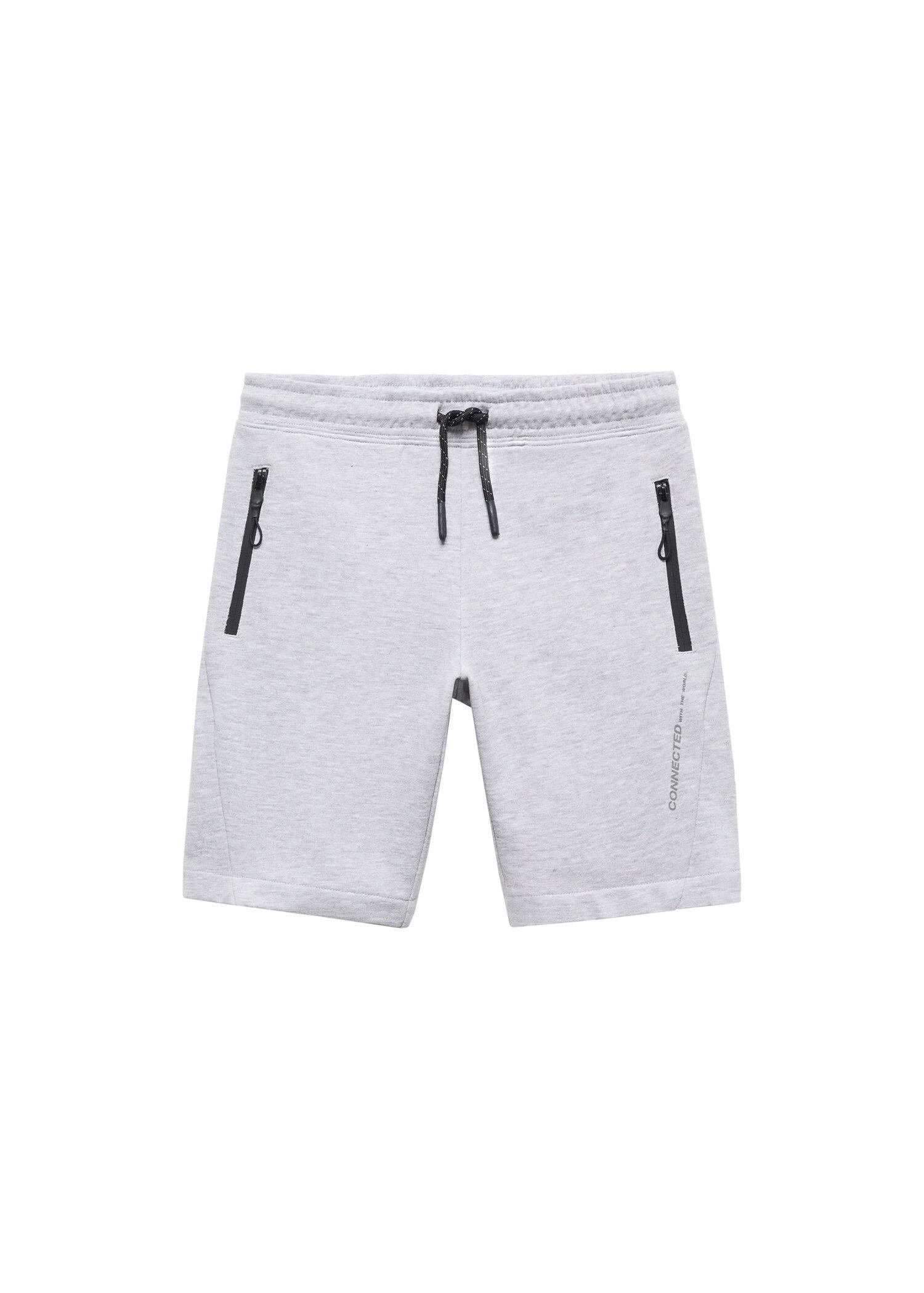 Mango - Grey Elastic Waist Bermuda Shorts, Kids Boys