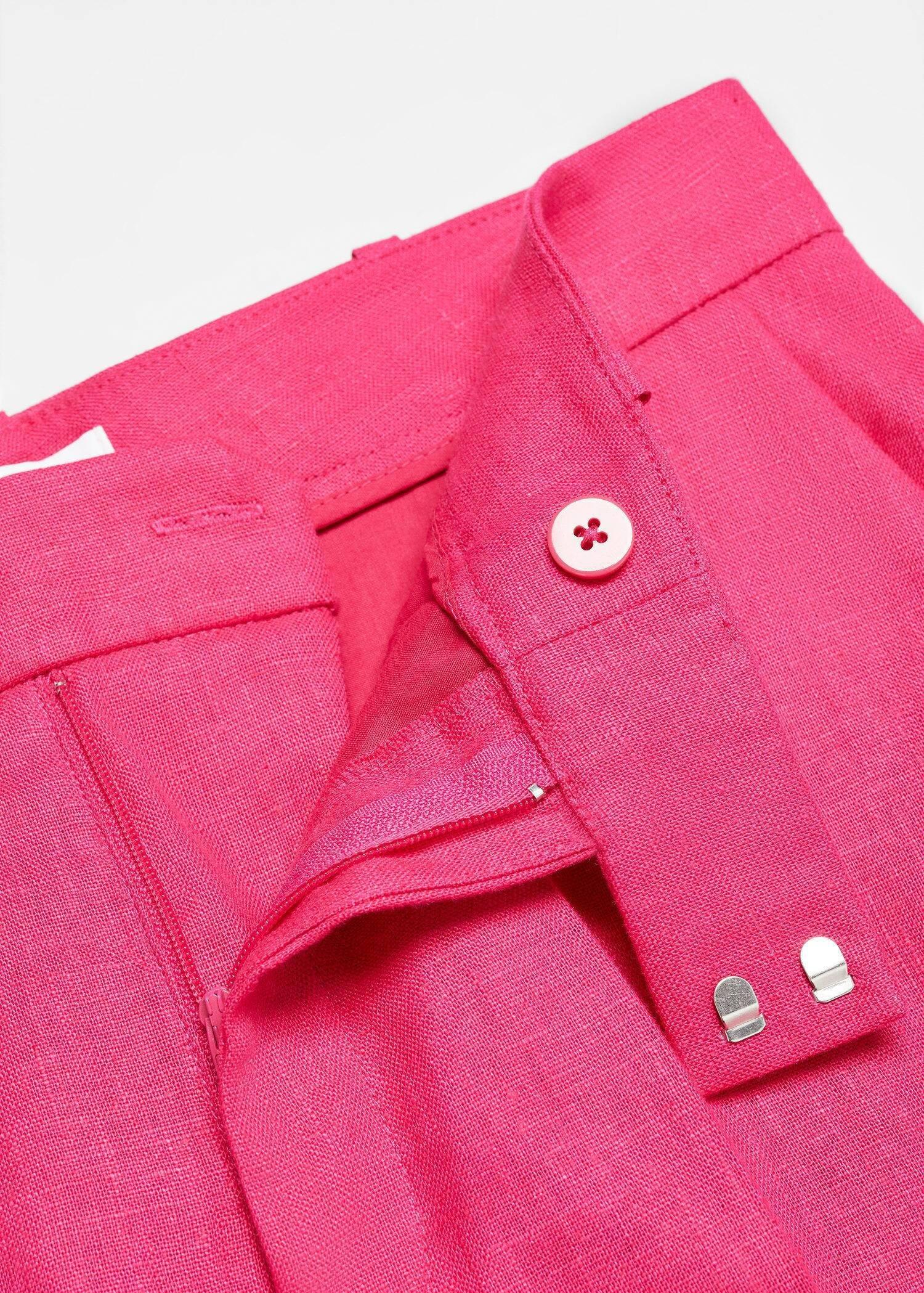 Pink Linen Suit Trousers, , large image number 4