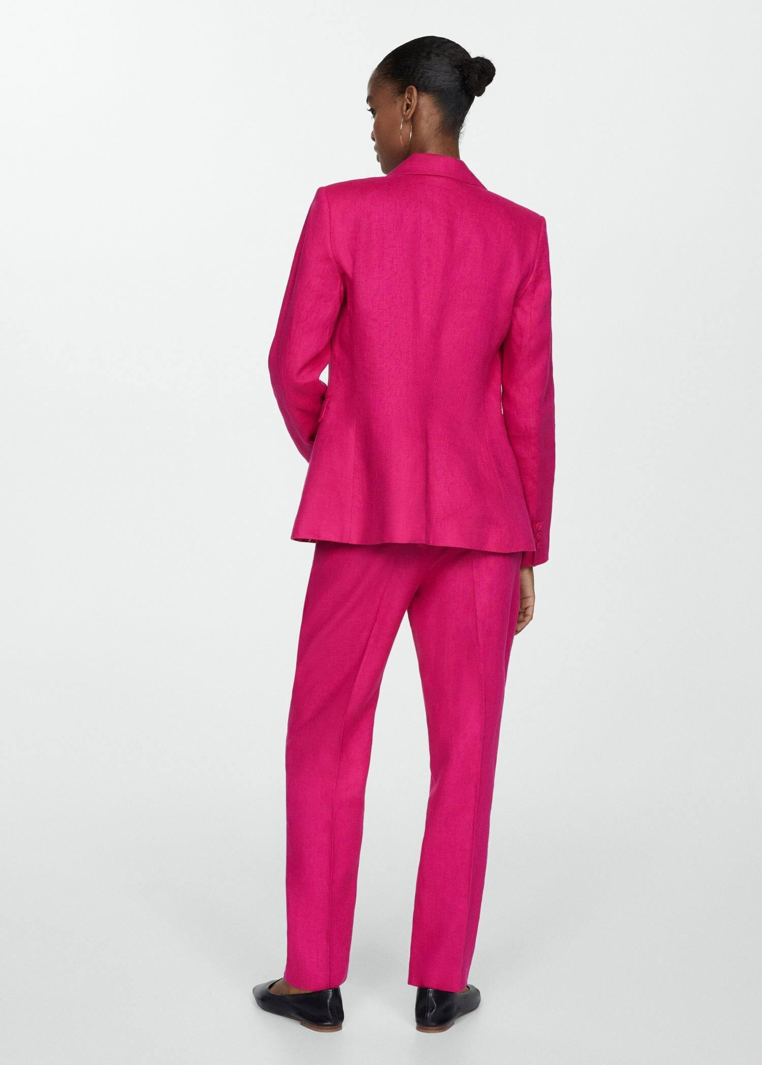 Pink Linen Suit Trousers, , large image number 6