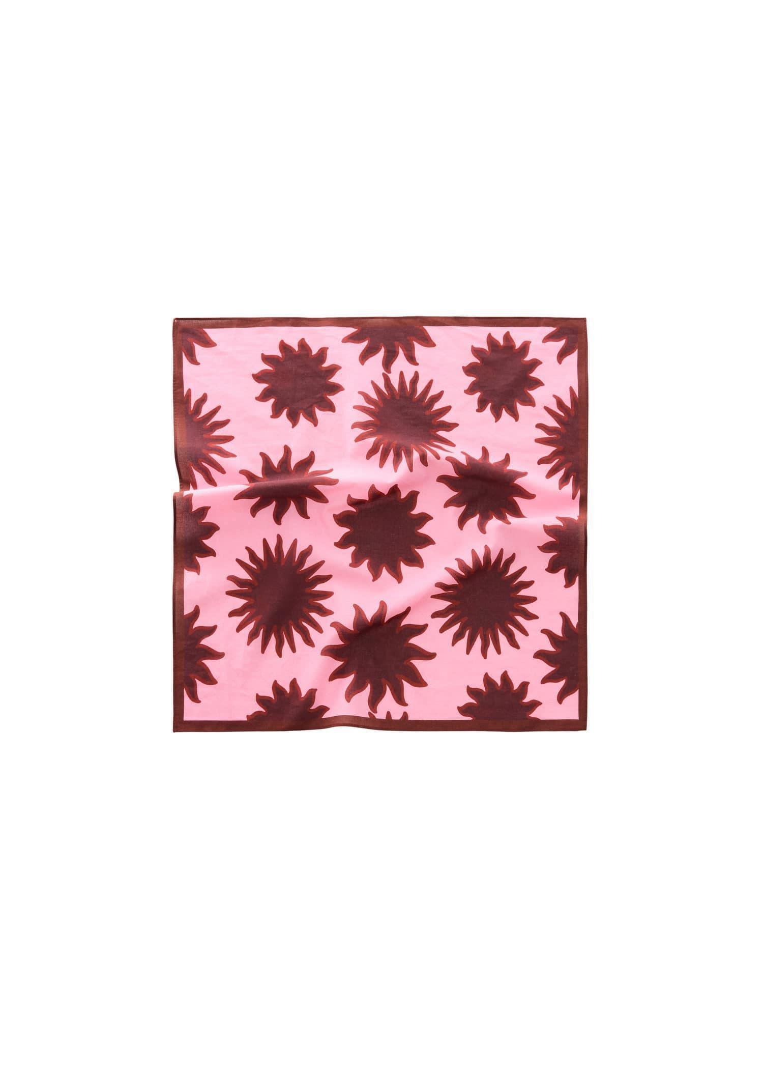 Red Printed Cotton Scarf, Dark Red, large image number 3