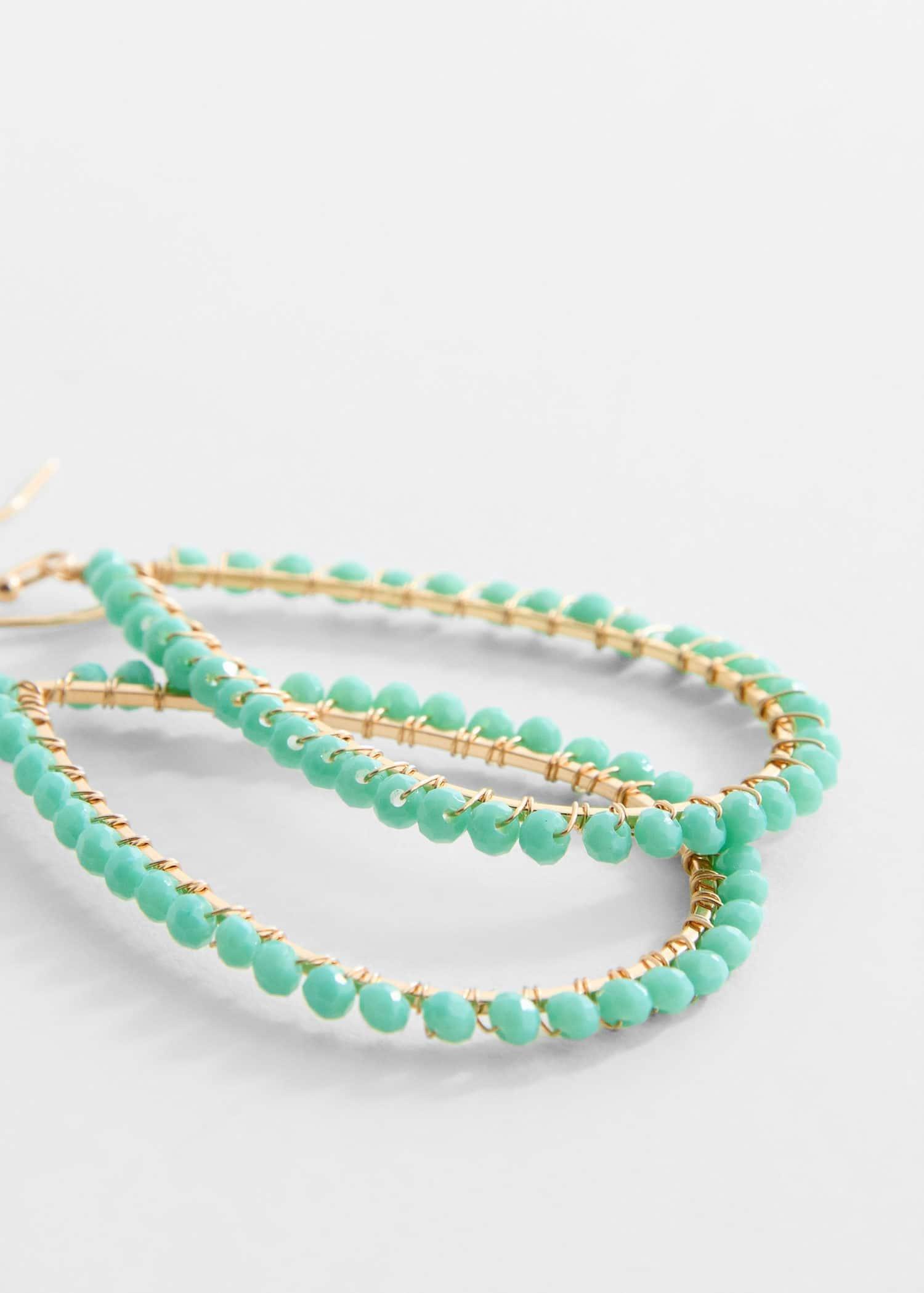 Blue Oval Bead Earrings, 0201_46, large image number 0