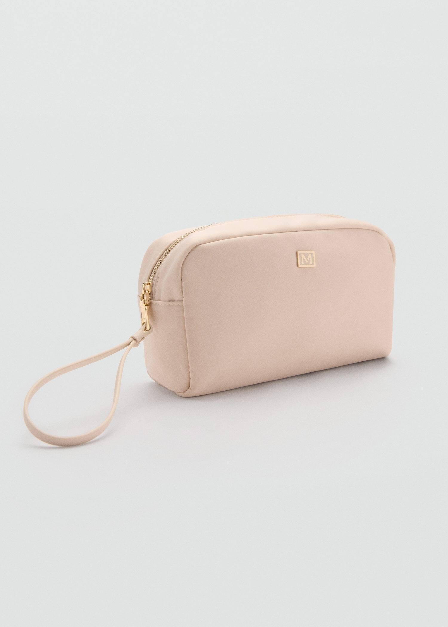 White Zipped Toiletry Bag With Logo, Natural White, large image number 0
