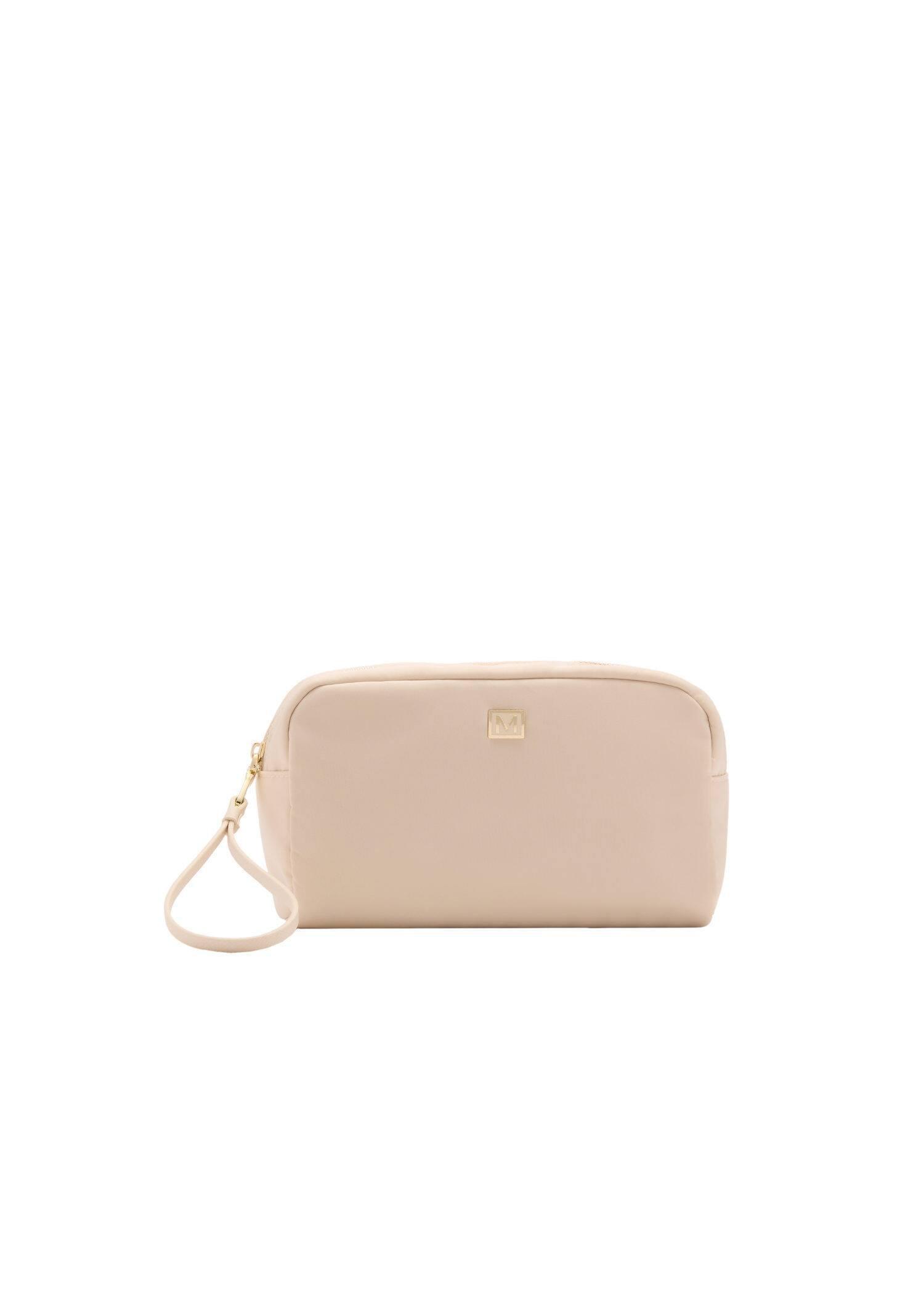 White Zipped Toiletry Bag With Logo, Natural White, large image number 1