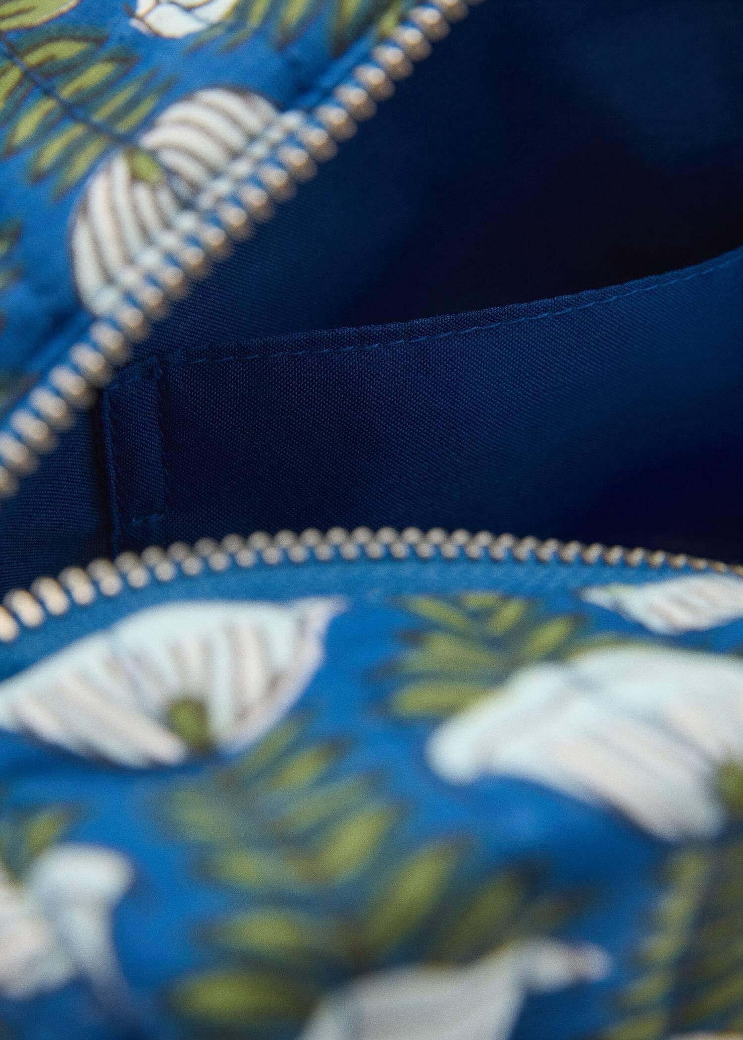 Blue Quilted Cosmetic Bag, Medium Blue, large image number 1