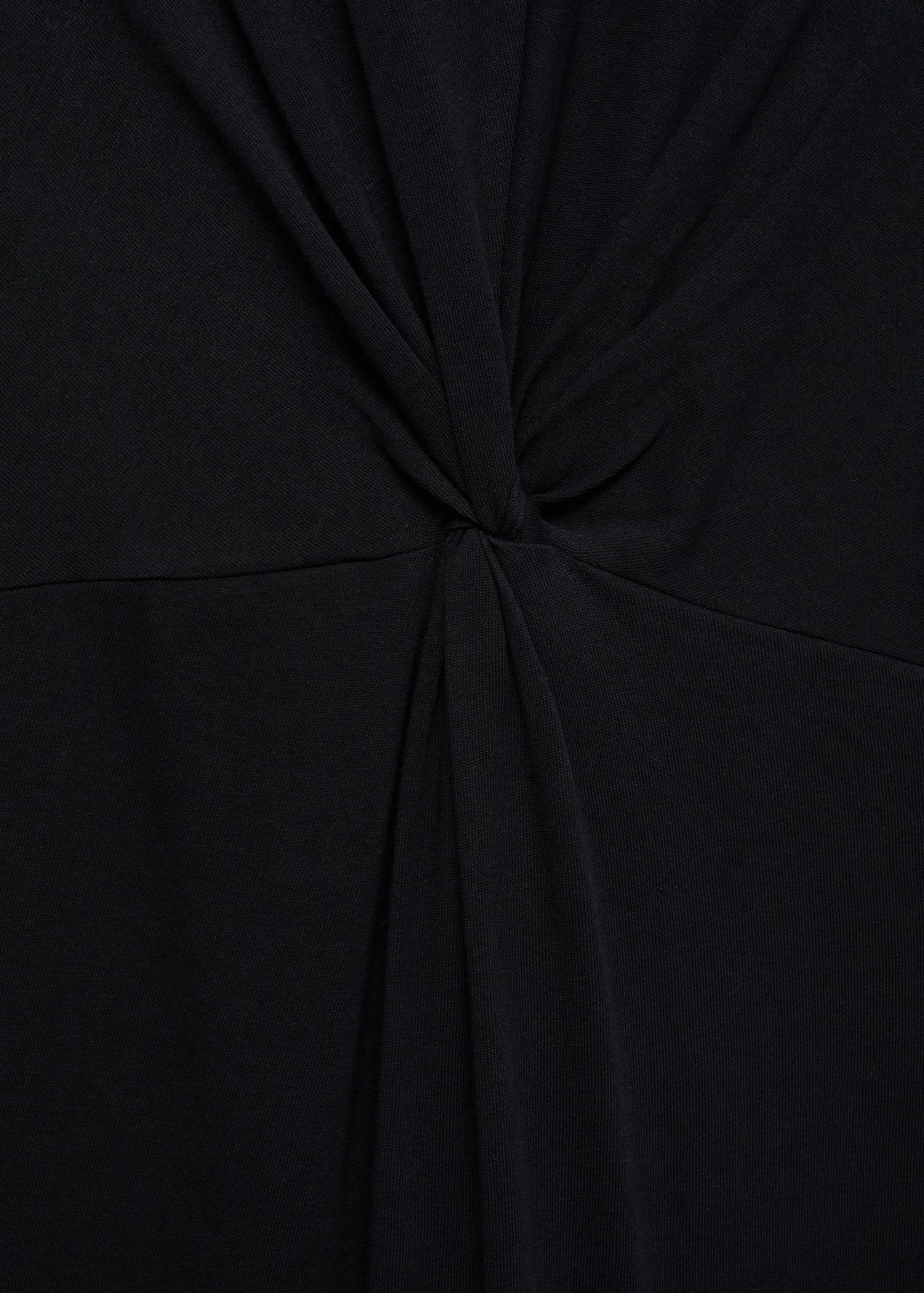 Black Midi-Dress With Draped Detail, , large image number 7