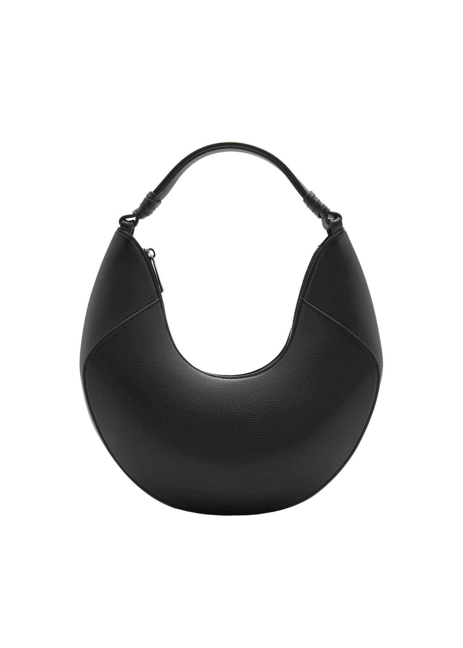 Black Leather-Effect Shoulder Bag, Black, large image number 3