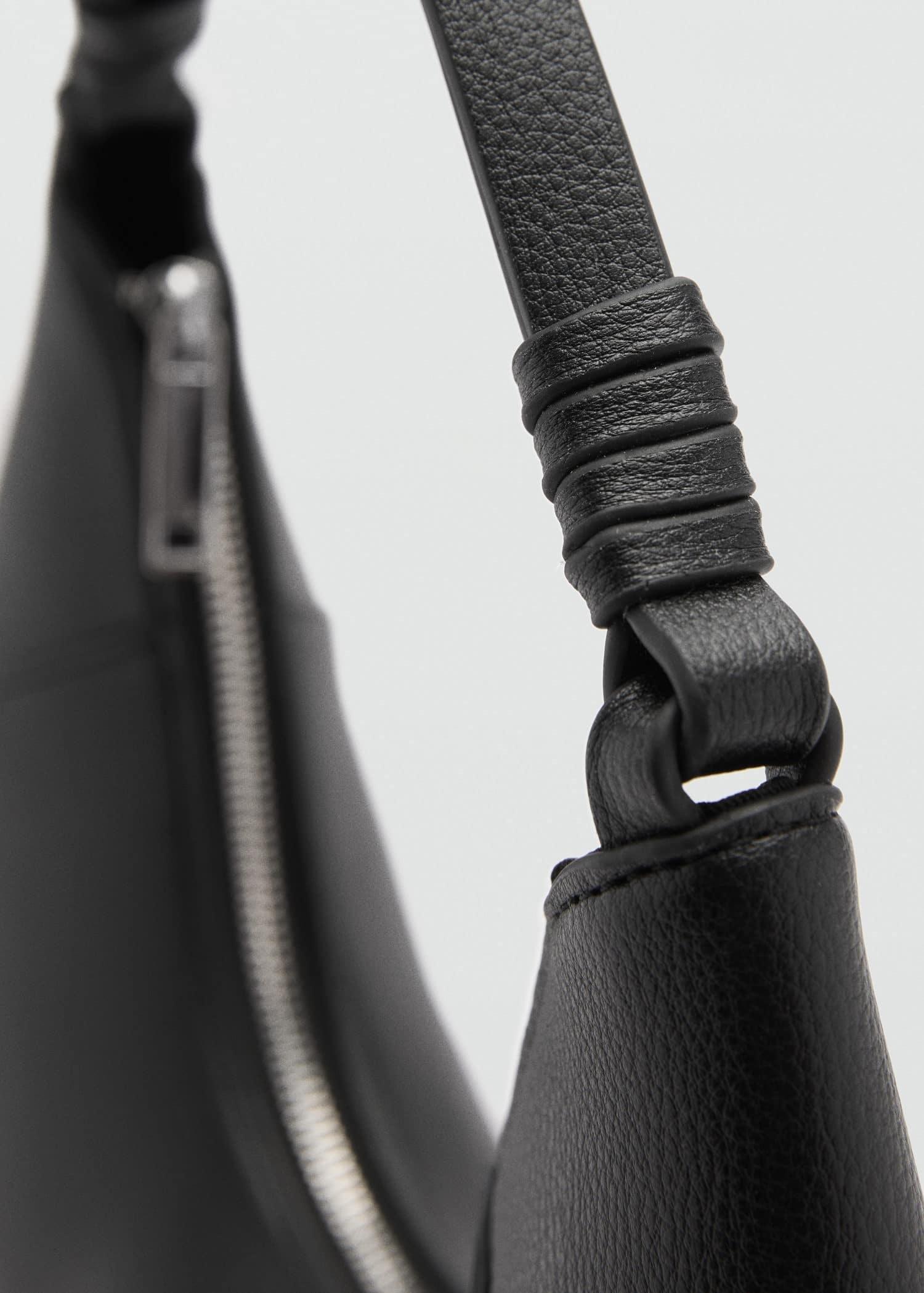Black Leather-Effect Shoulder Bag, Black, large image number 4