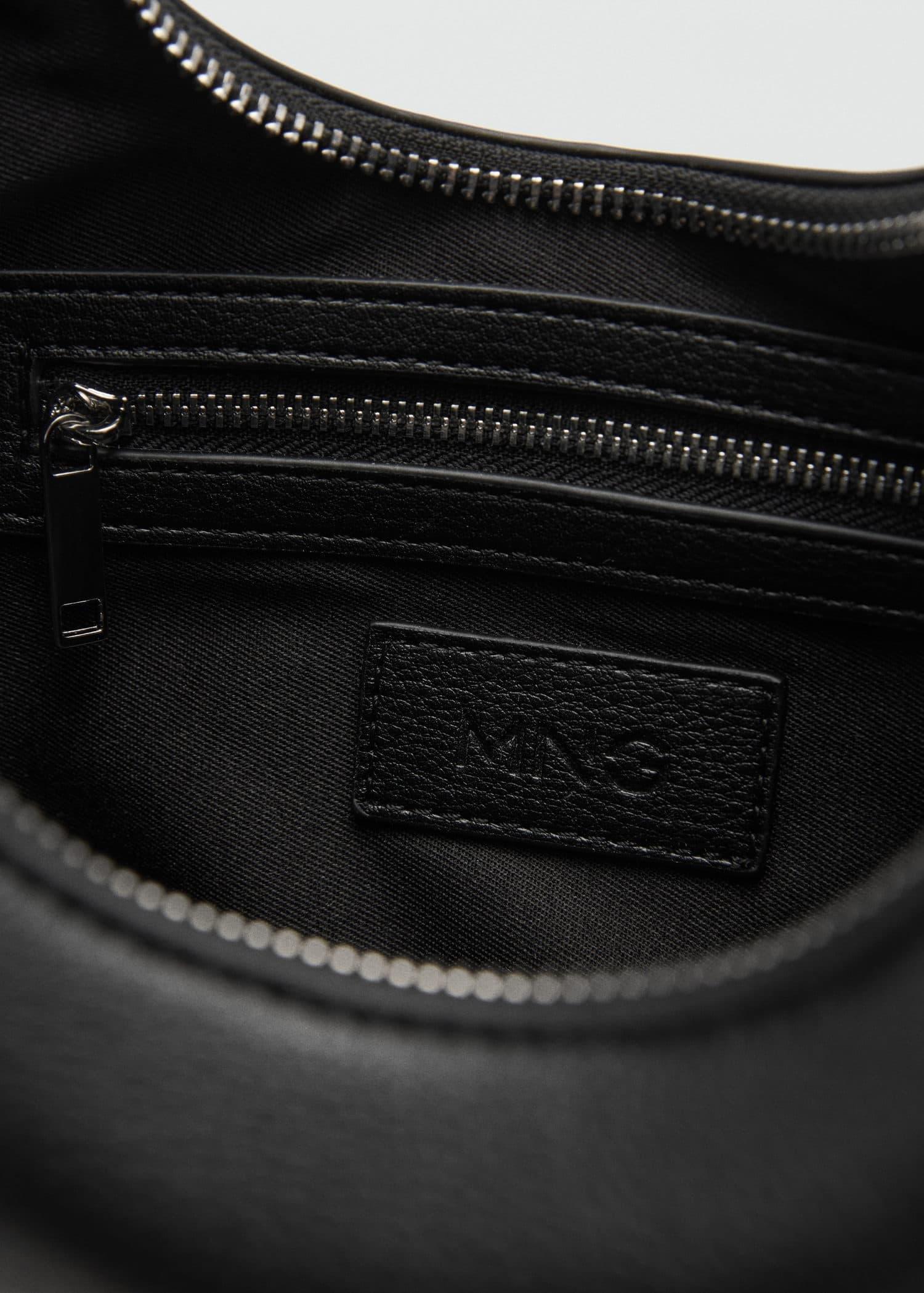 Black Leather-Effect Shoulder Bag, Black, large image number 5