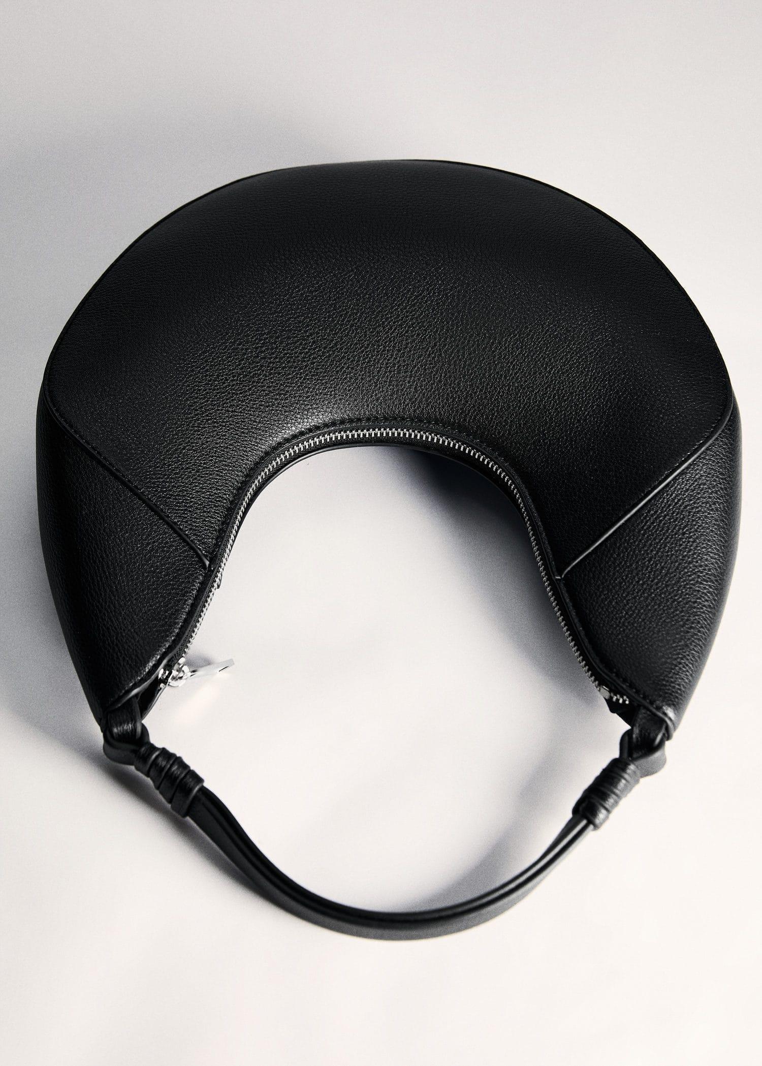 Black Leather-Effect Shoulder Bag, Black, large image number 6