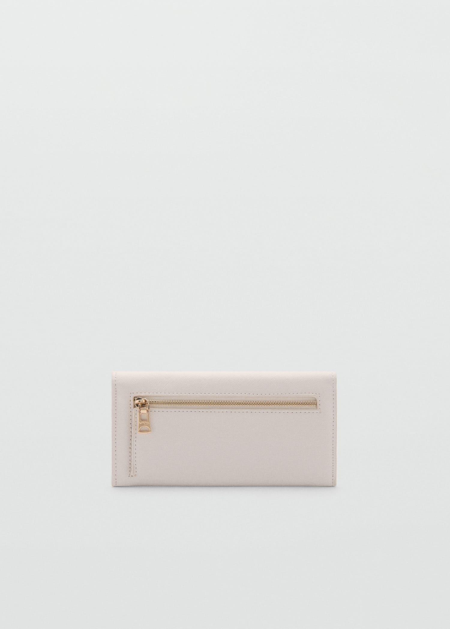 White Flap Saffiano-Effect Wallet, Natural White, large image number 0