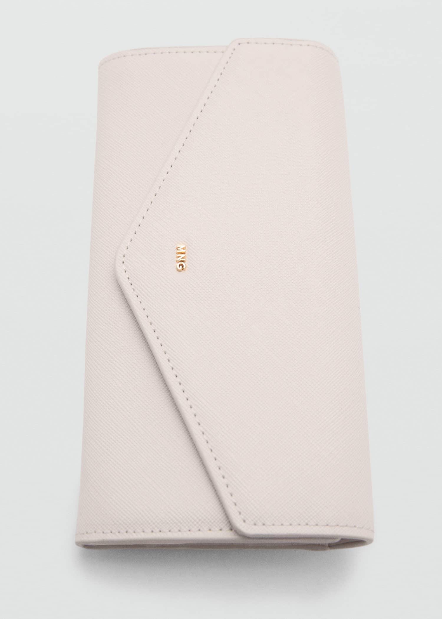 White Flap Saffiano-Effect Wallet, Natural White, large image number 1