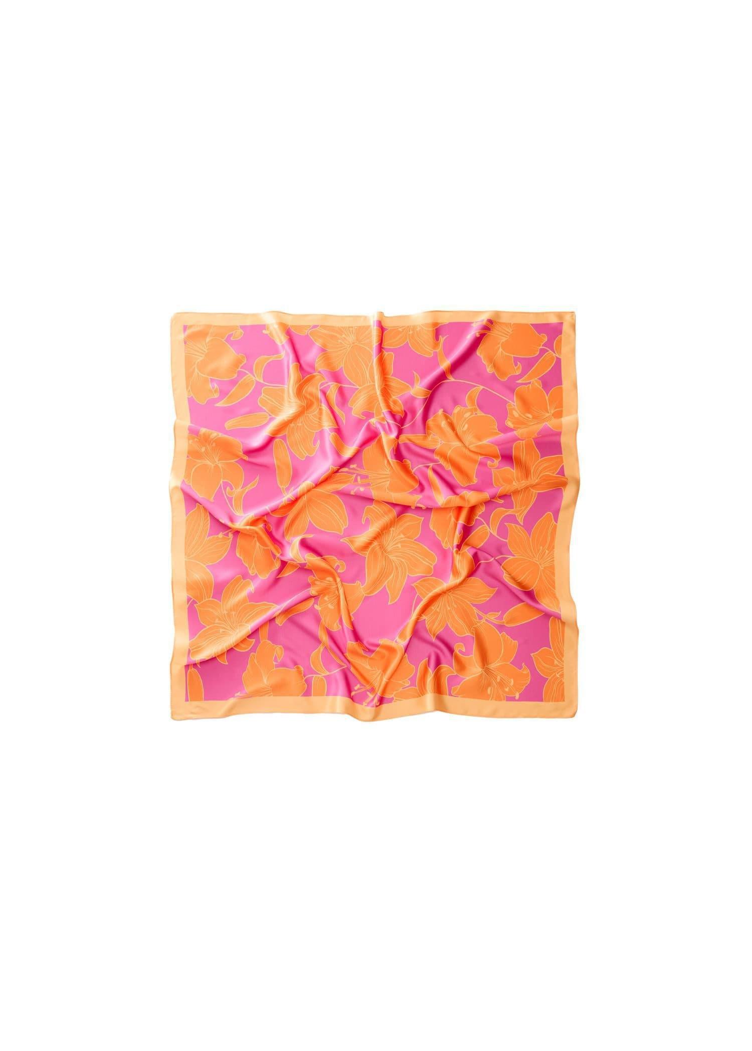 Orange Printed Scarf, Orange, large image number 3