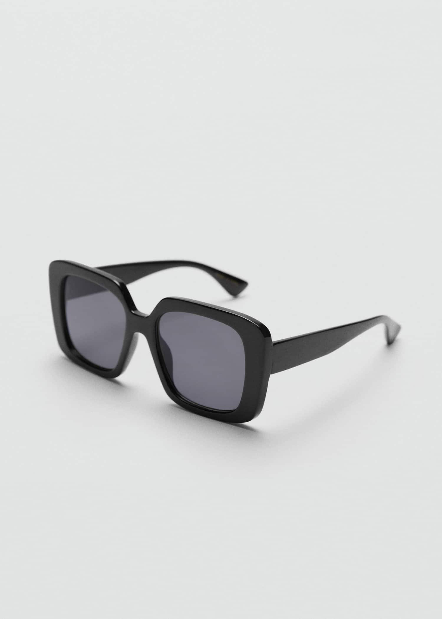 Black Squared Frame Sunglasses, Black, large image number 0