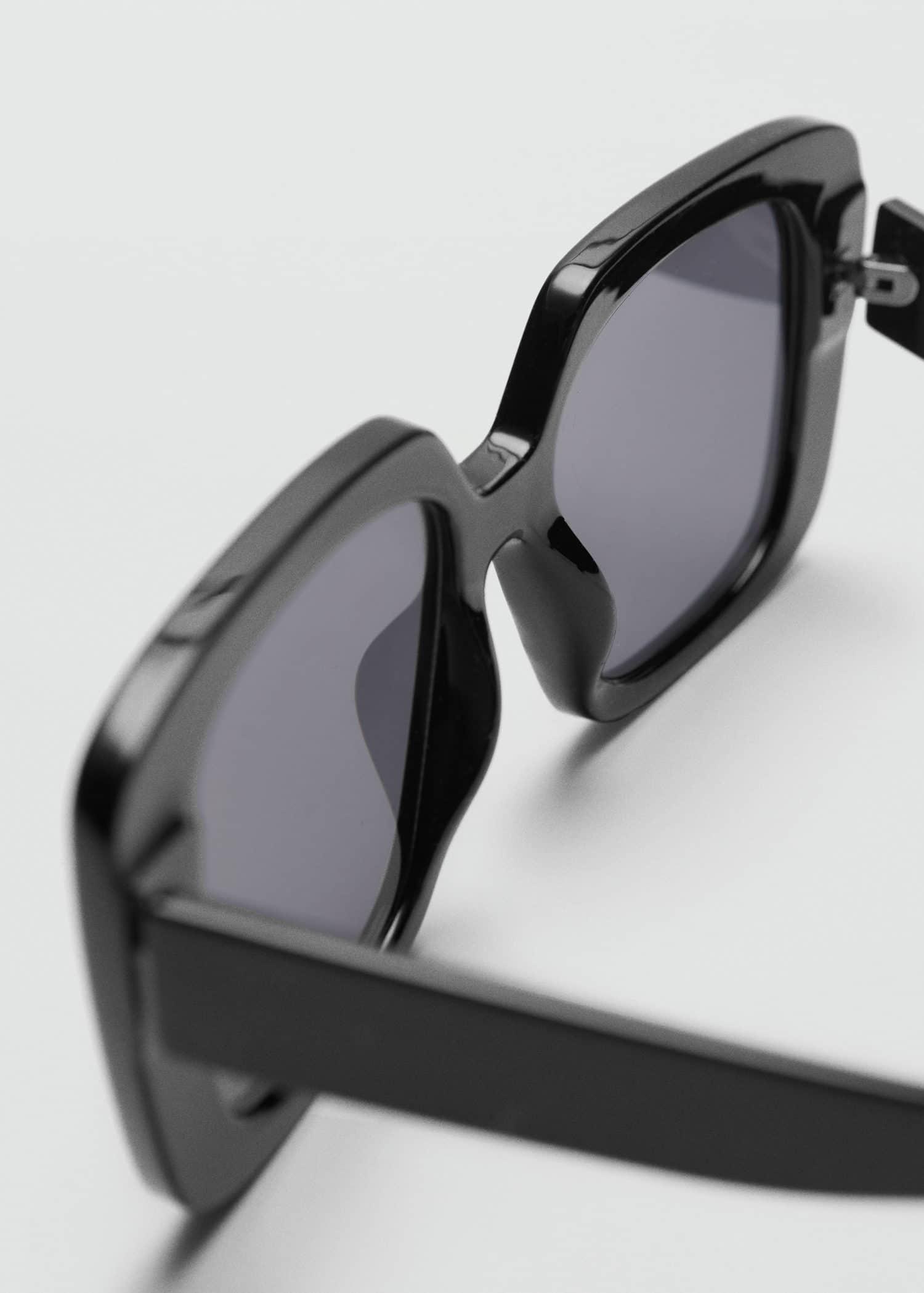 Black Squared Frame Sunglasses, Black, large image number 1