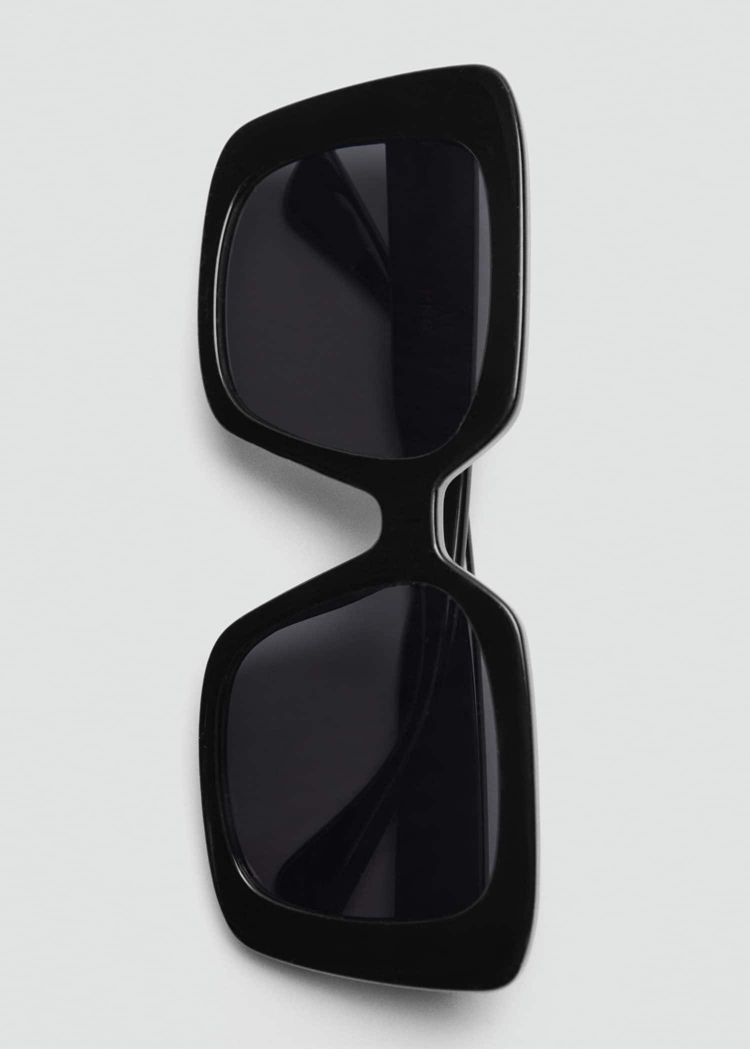 Black Squared Frame Sunglasses, Black, large image number 2