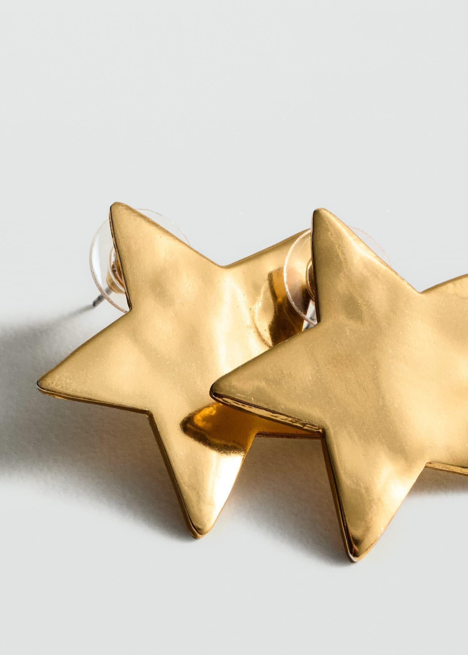 Gold Stars Earrings, Gold, large image number 0