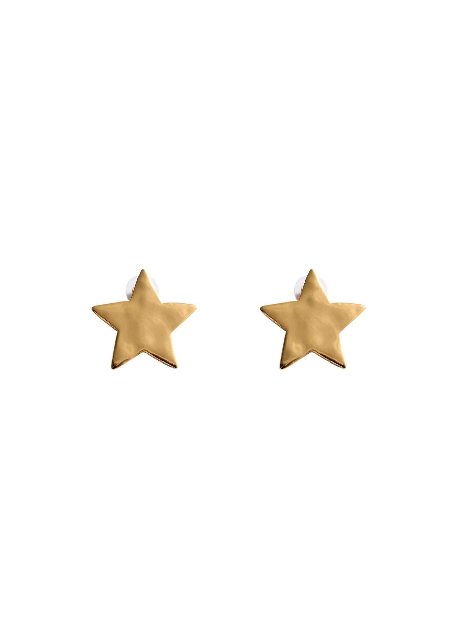 Gold Stars Earrings, Gold, large image number 1