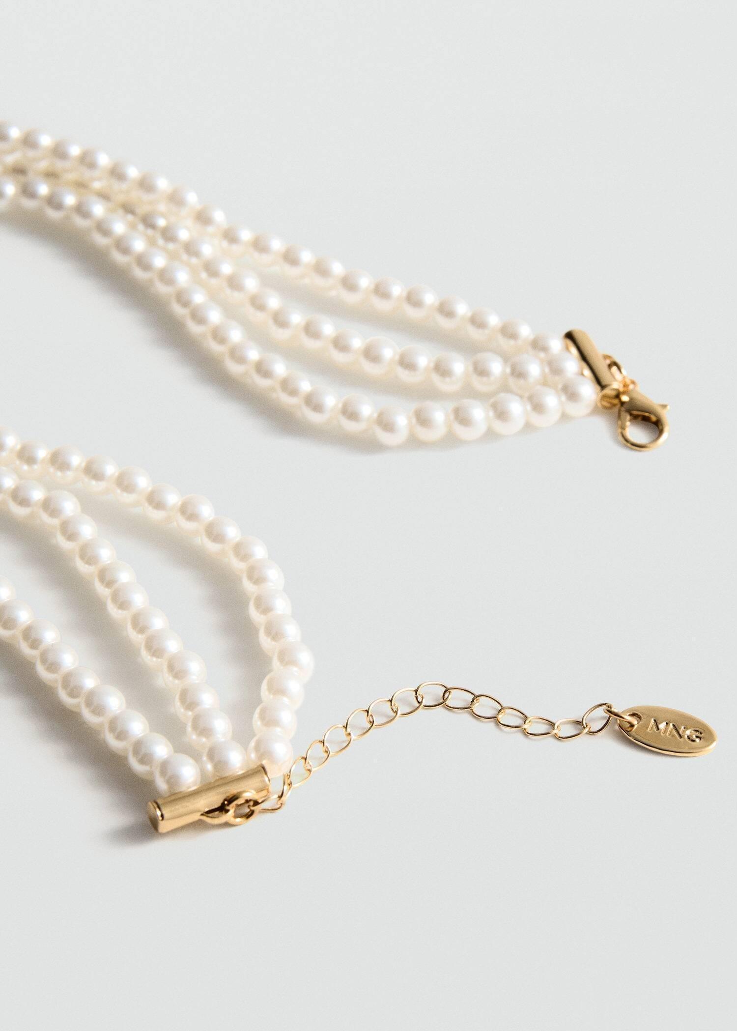 White Triple-Pearl Necklace, White, large image number 0