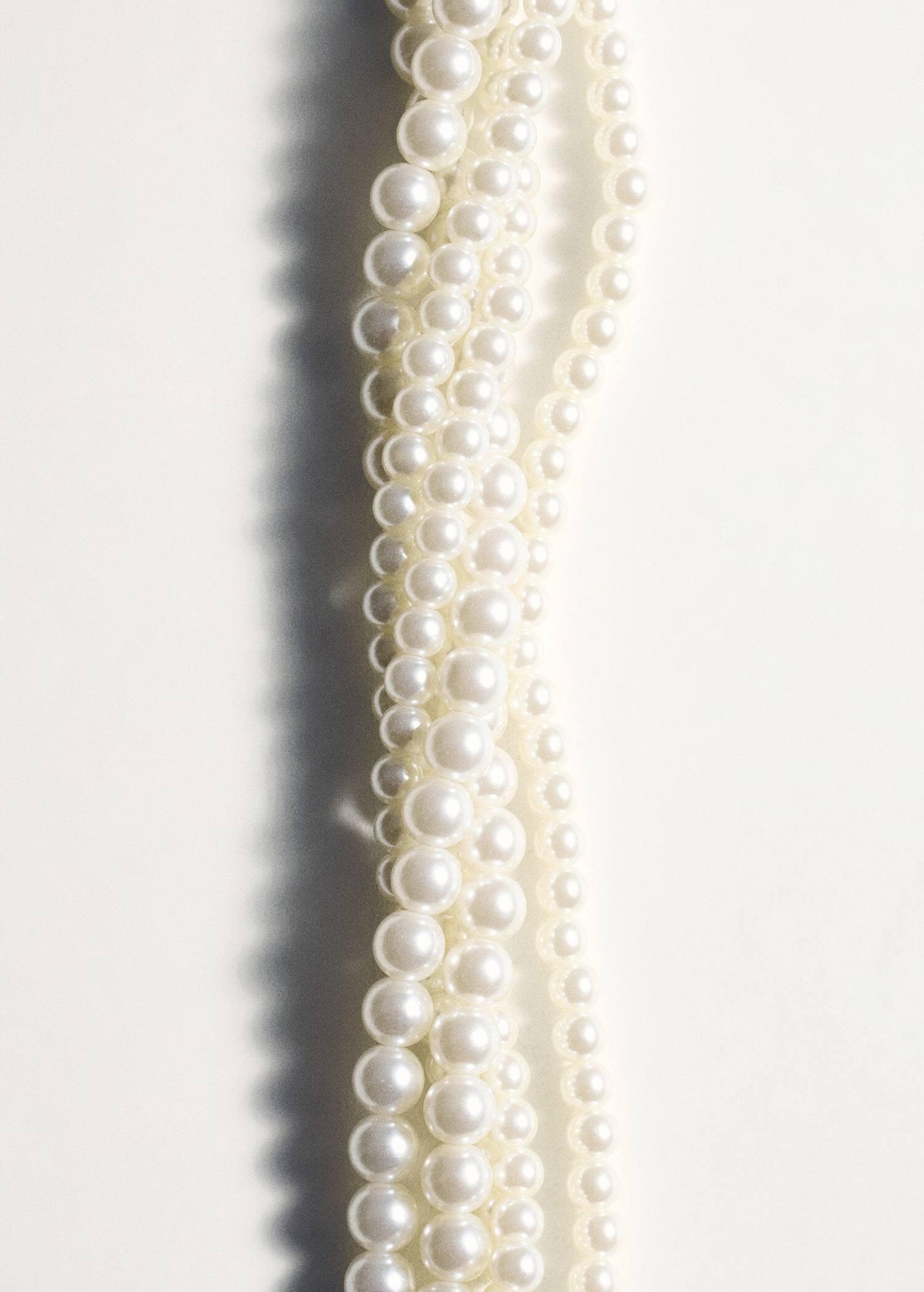White Multiple-Strand Pearl Necklace, White, large image number 1