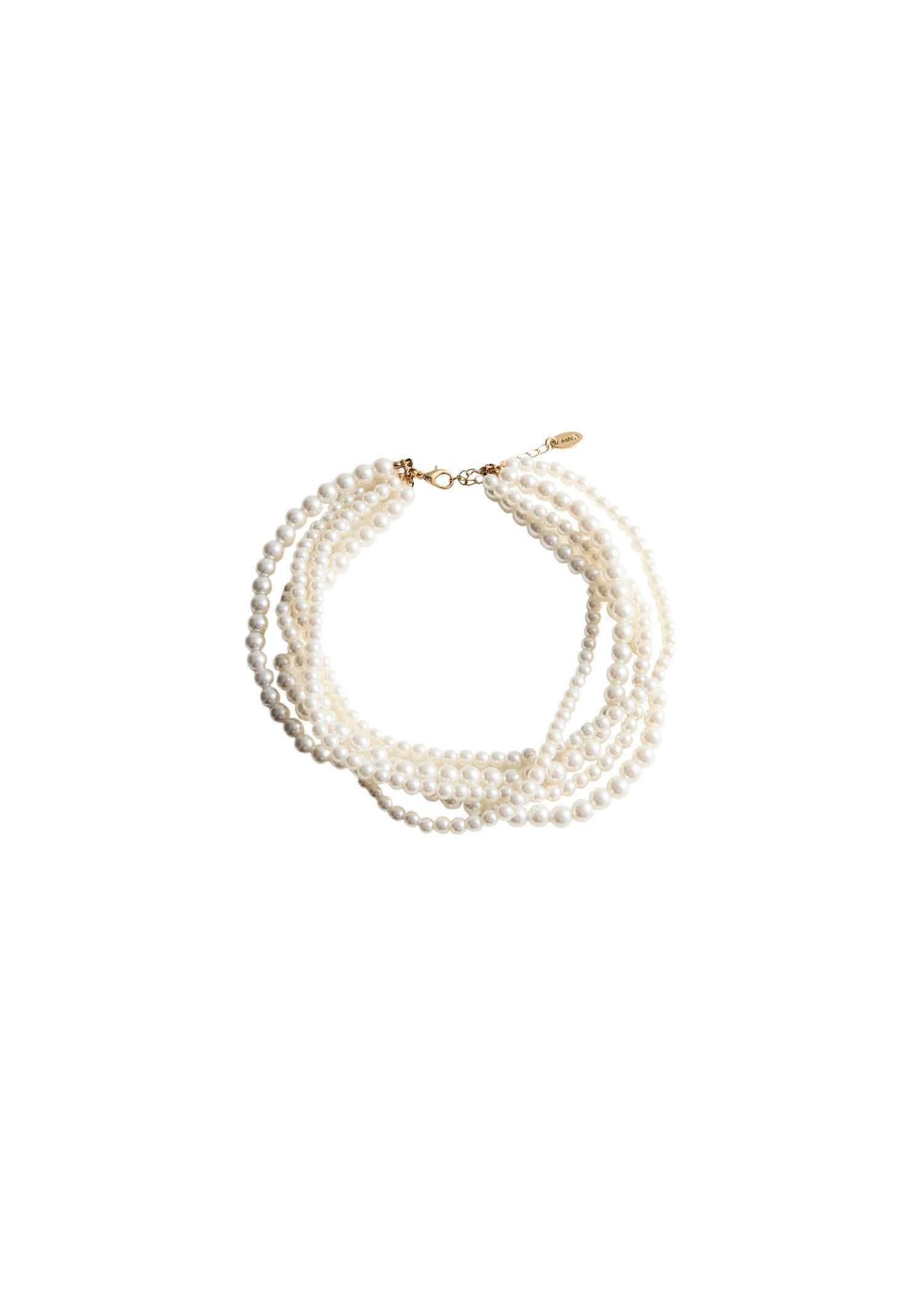 White Multiple-Strand Pearl Necklace, White, large image number 2