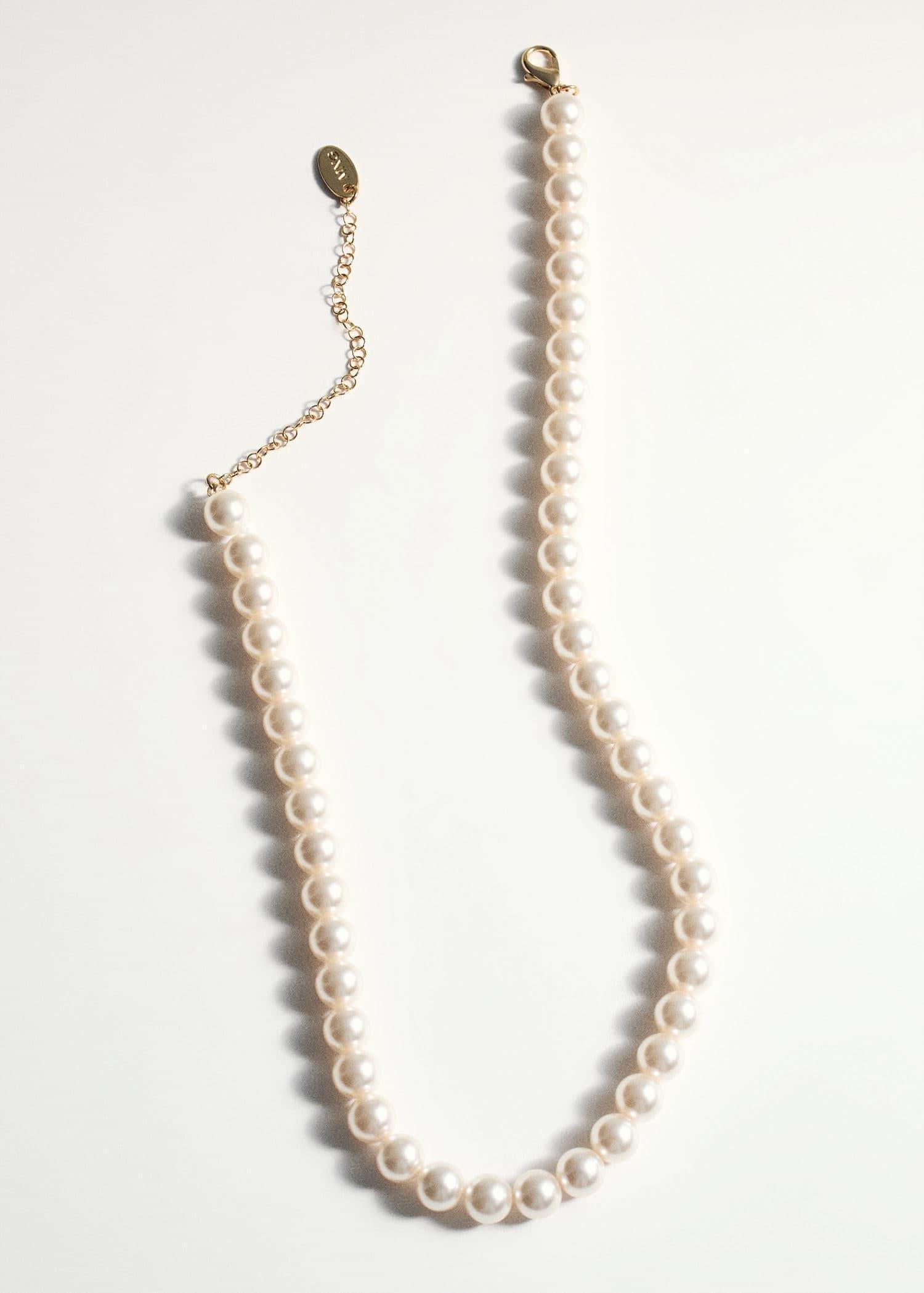 White Pearl Necklace, White, large image number 2