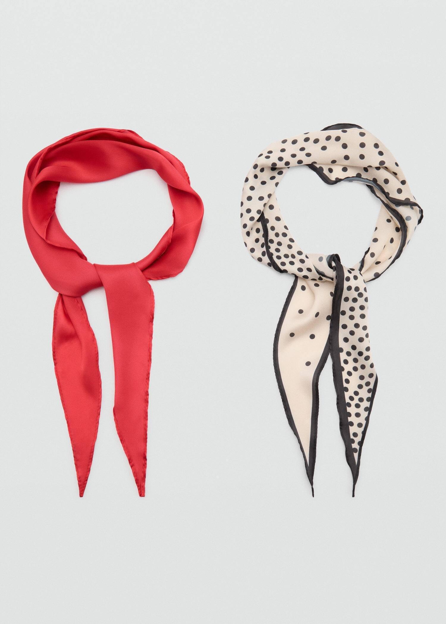 Red Pack Of 2 Combined Scarves, 0201_70, large image number 1