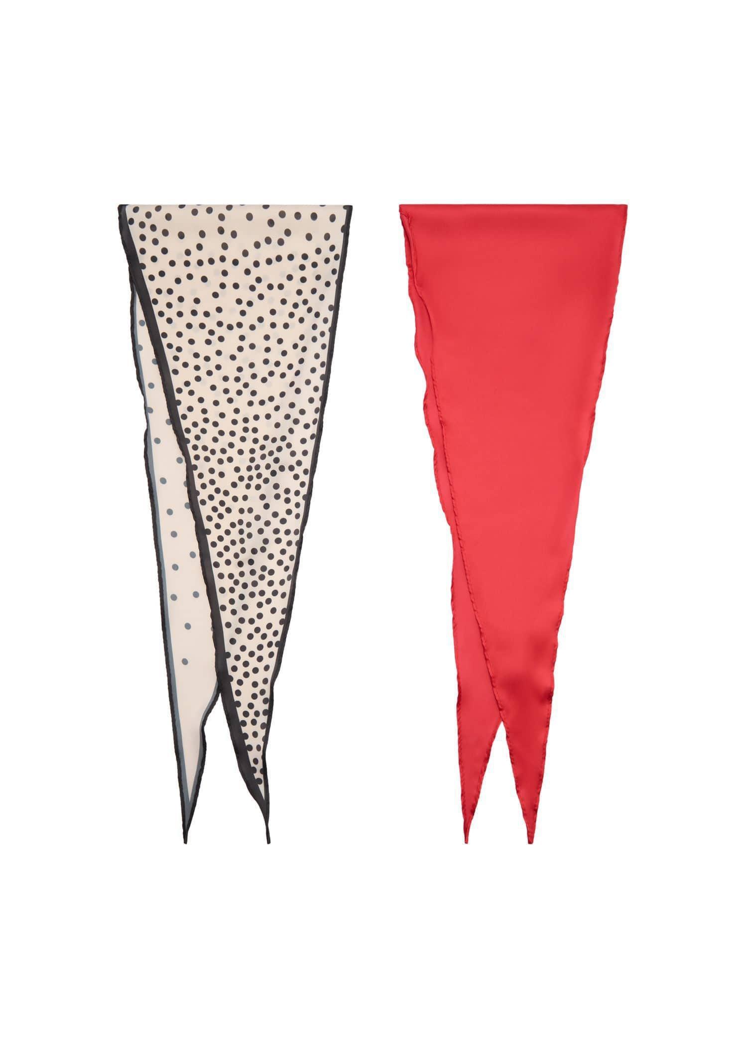Red Pack Of 2 Combined Scarves, 0201_70, large image number 2