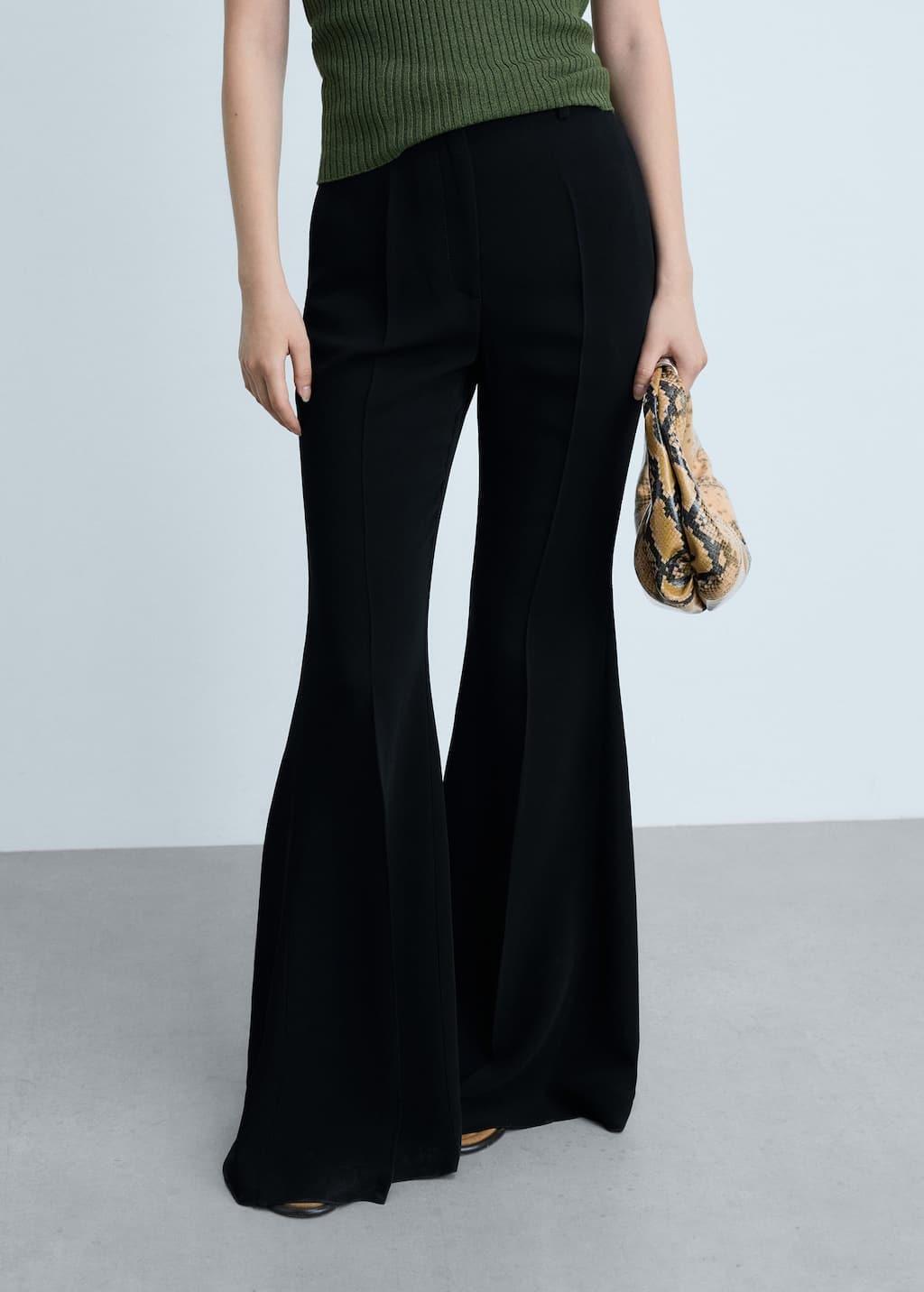 Black velour flared joggers sales