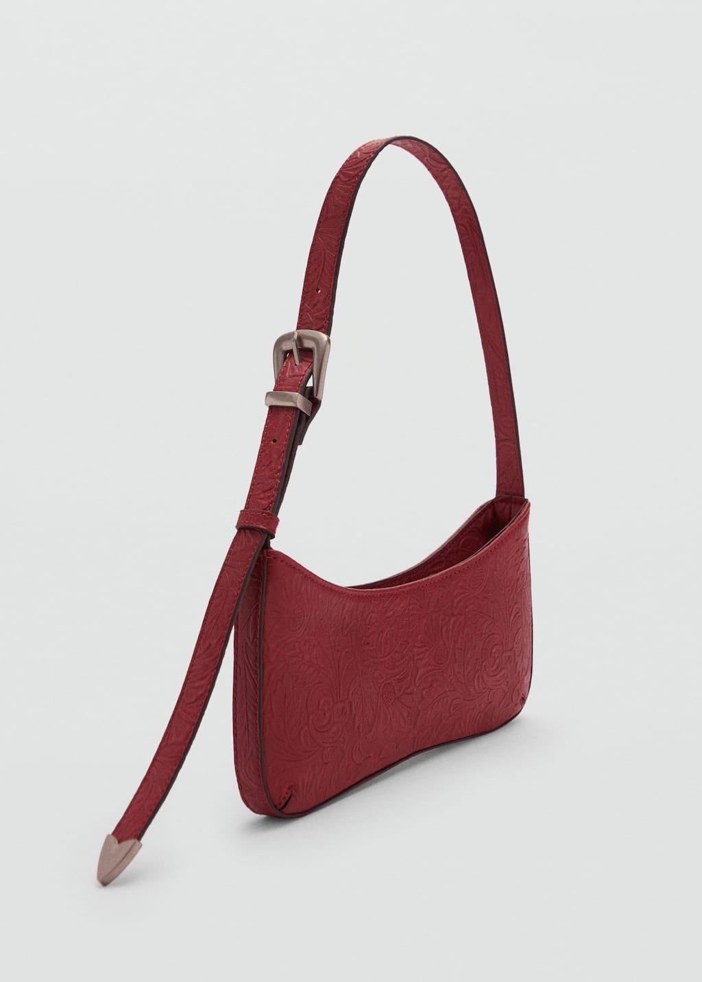 Red Textured Shoulder Bag, Red, large image number 0