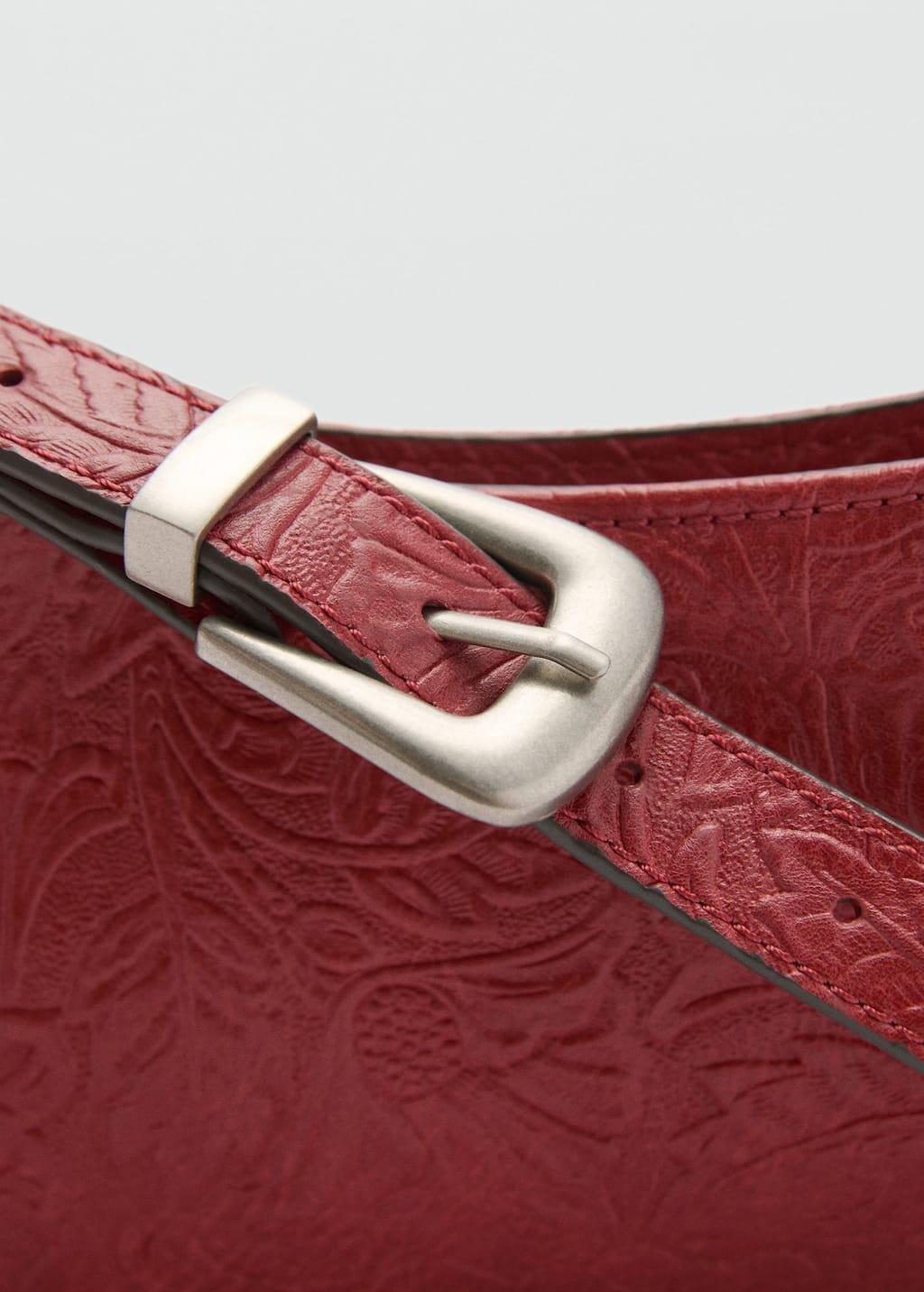 Red Textured Shoulder Bag, Red, large image number 1