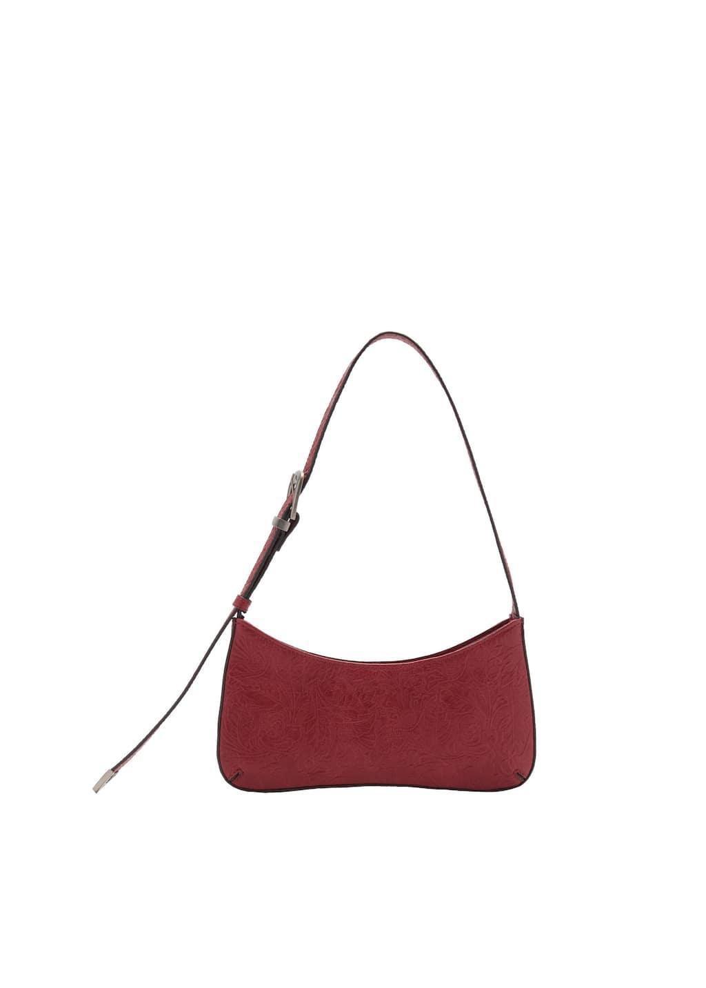 Red Textured Shoulder Bag, Red, large image number 3