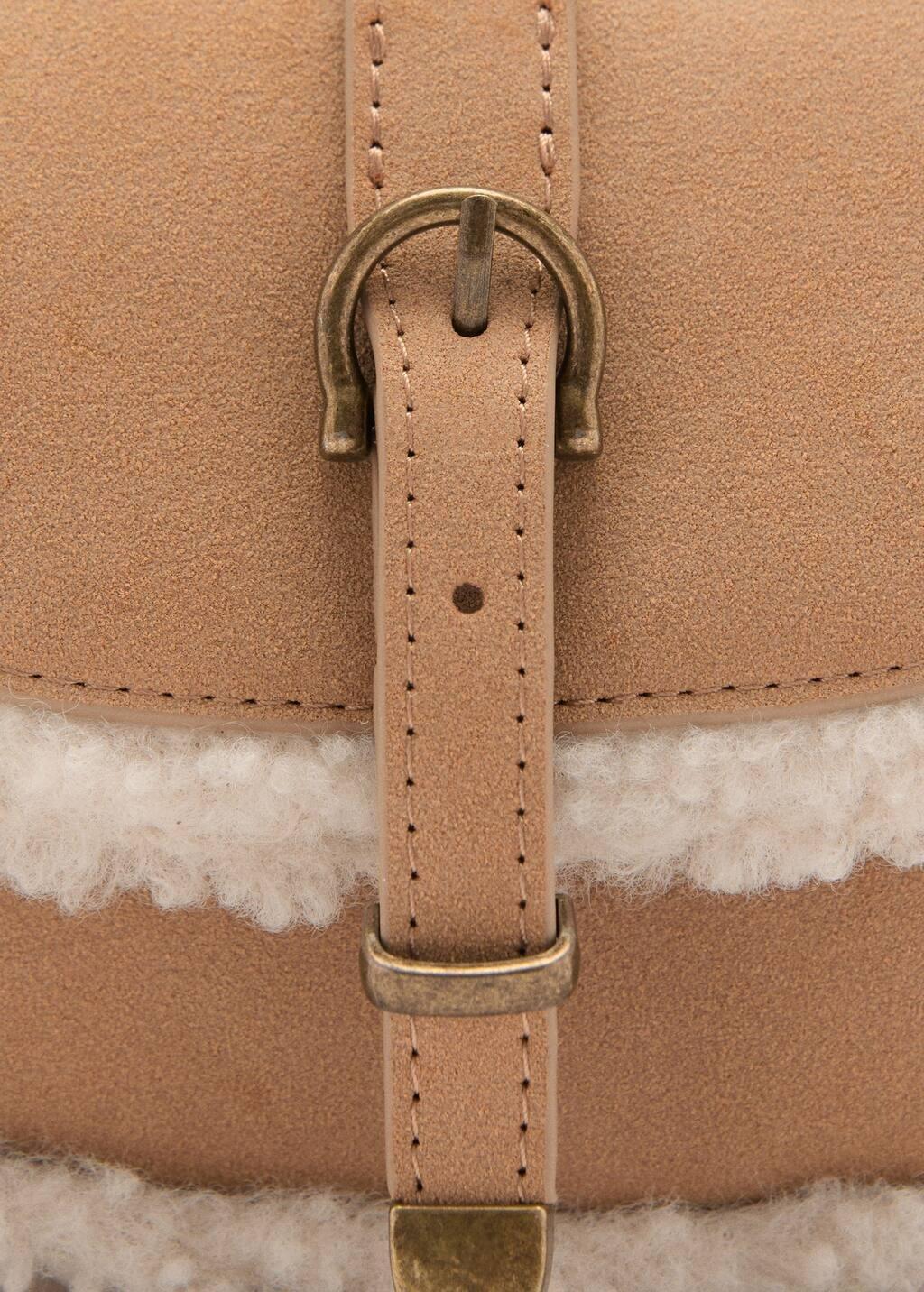 Brown Lt Pastel Shearling-Effect Bag, Kids Girl, Light Pastel Brown, large image number 1