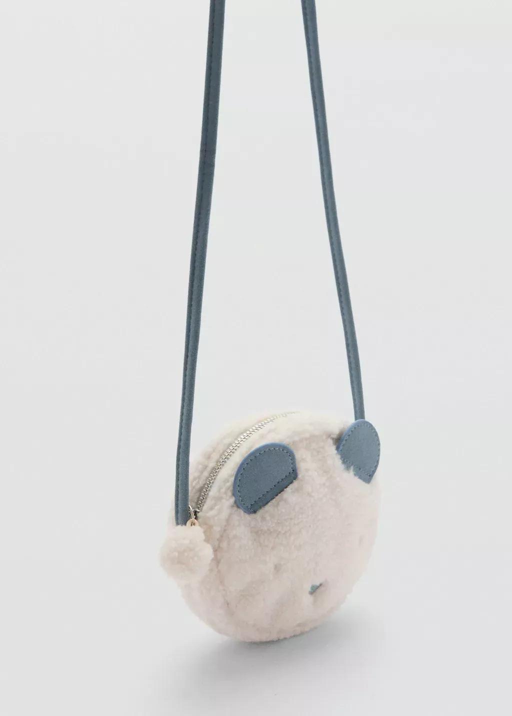 LIGHT BEIGE Teddy bear shearling-effect bag, Baby Girl, Light Beige, large image number 0