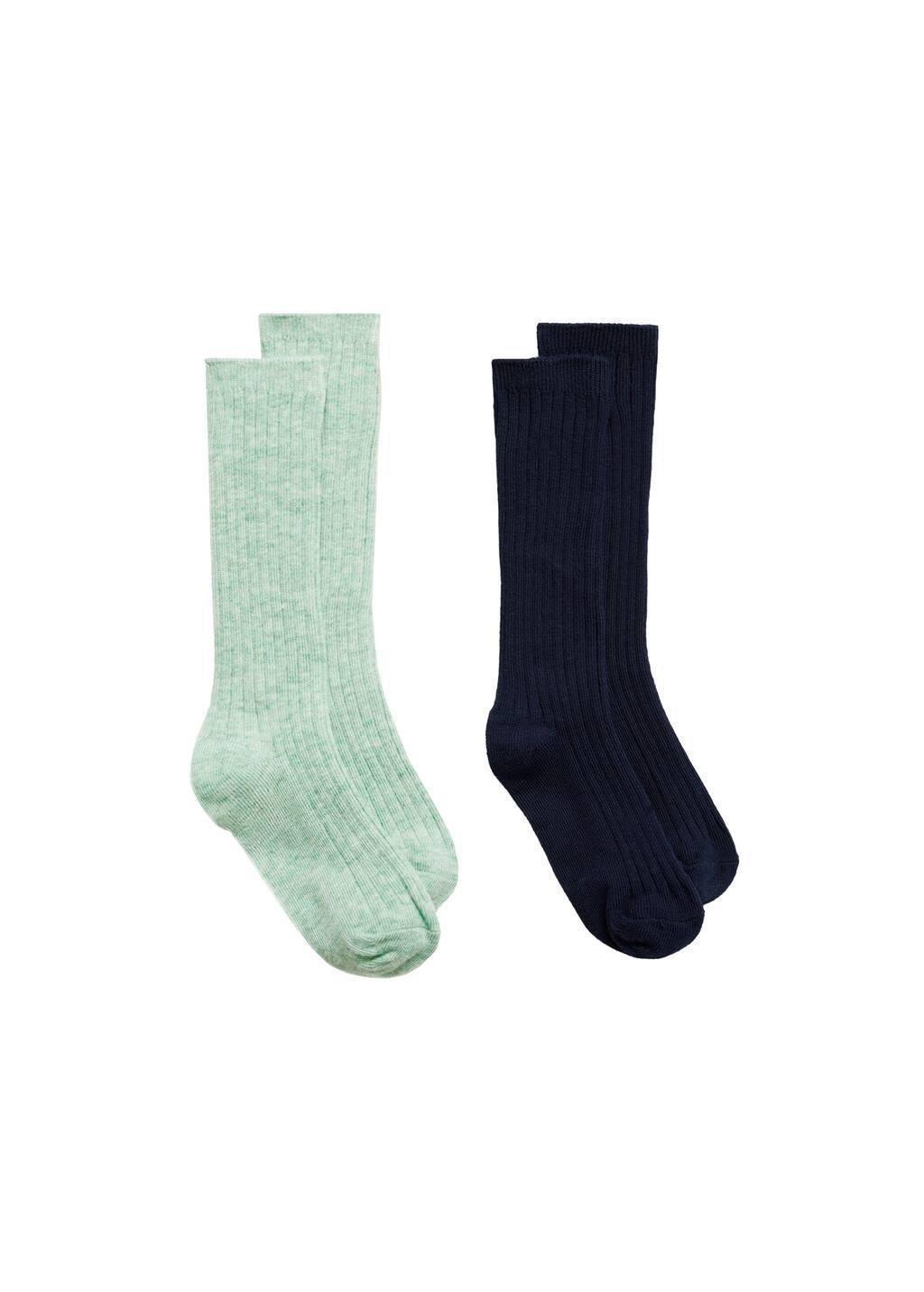 Green 2 Pack Ribbed Socks, Baby Girl, , large image number 0