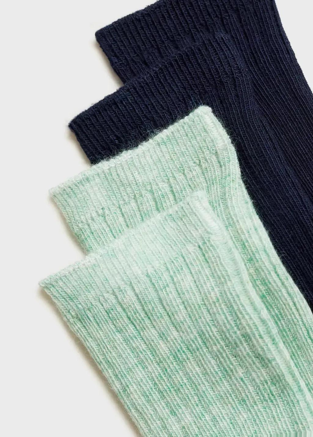 Green 2 Pack Ribbed Socks, Baby Girl, , large image number 1