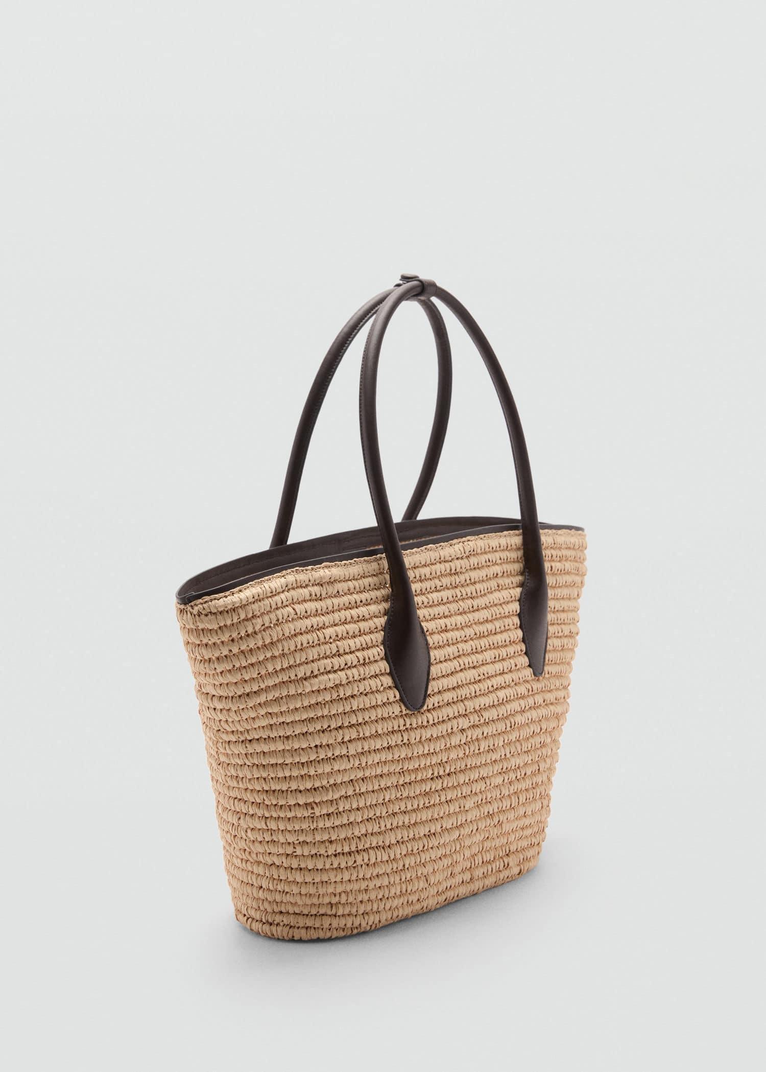 Brown Natural Fibre Maxi Tote Bag, Dark Brown, large image number 0