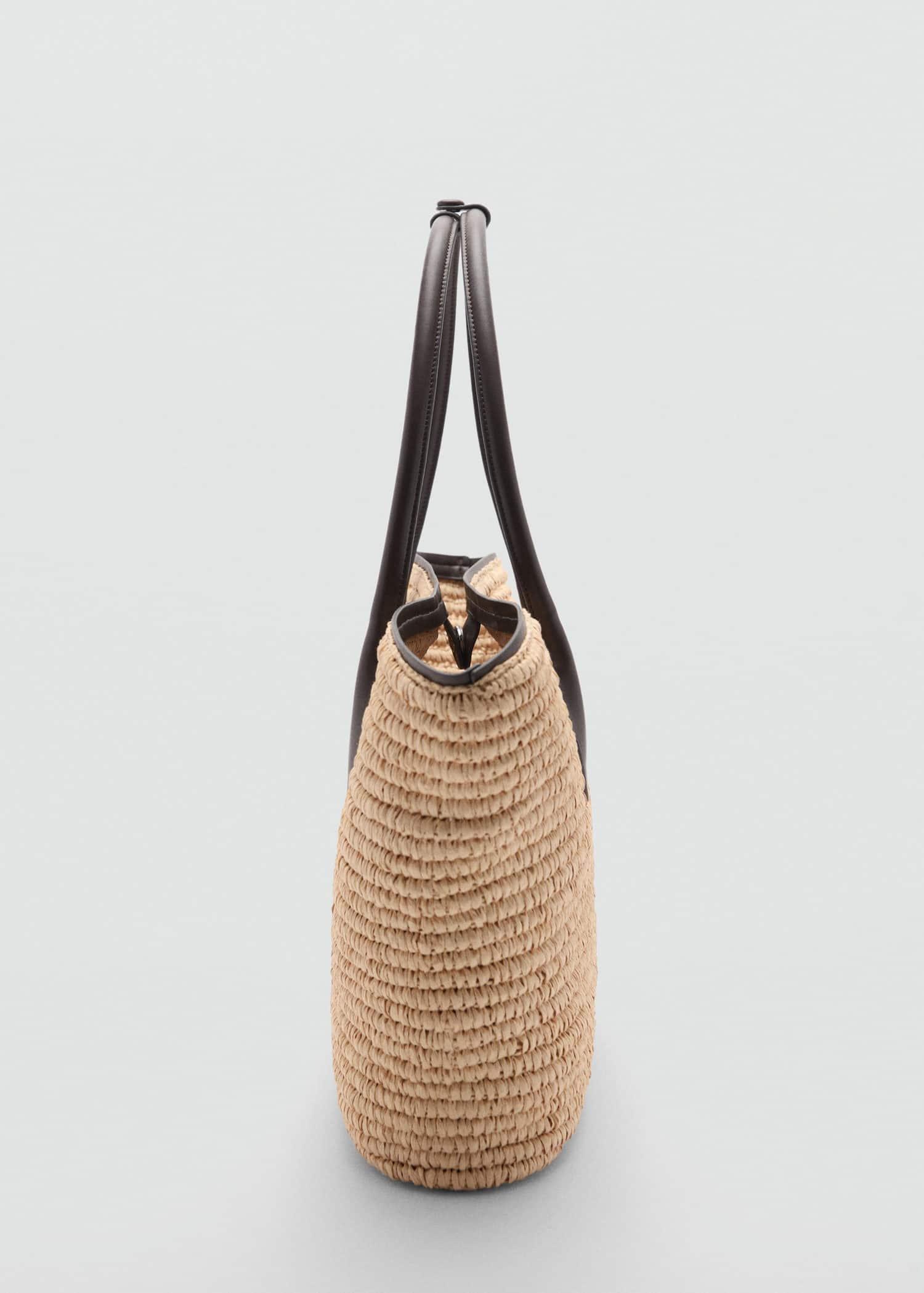 Brown Natural Fibre Maxi Tote Bag, Dark Brown, large image number 1