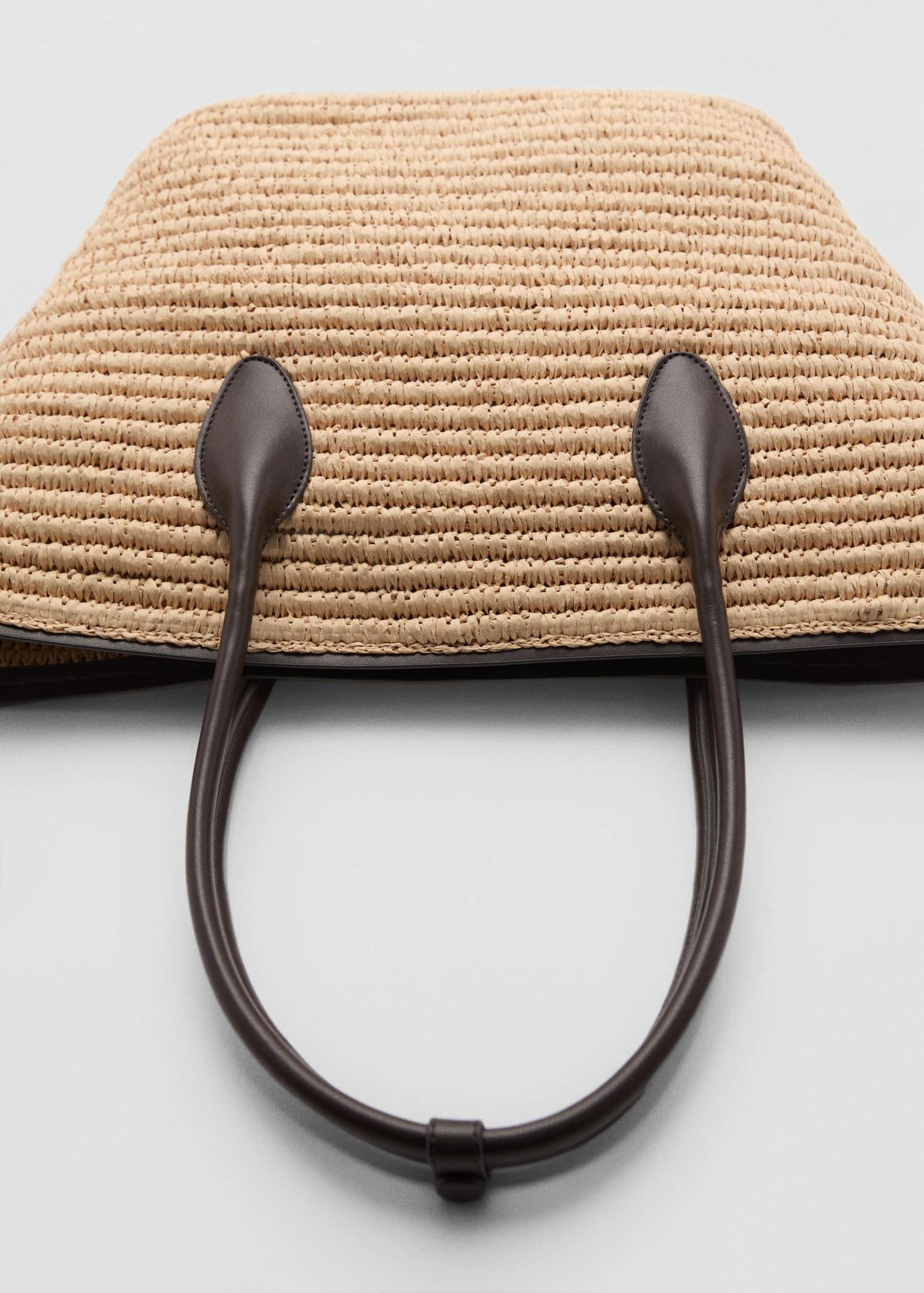 Brown Natural Fibre Maxi Tote Bag, Dark Brown, large image number 2