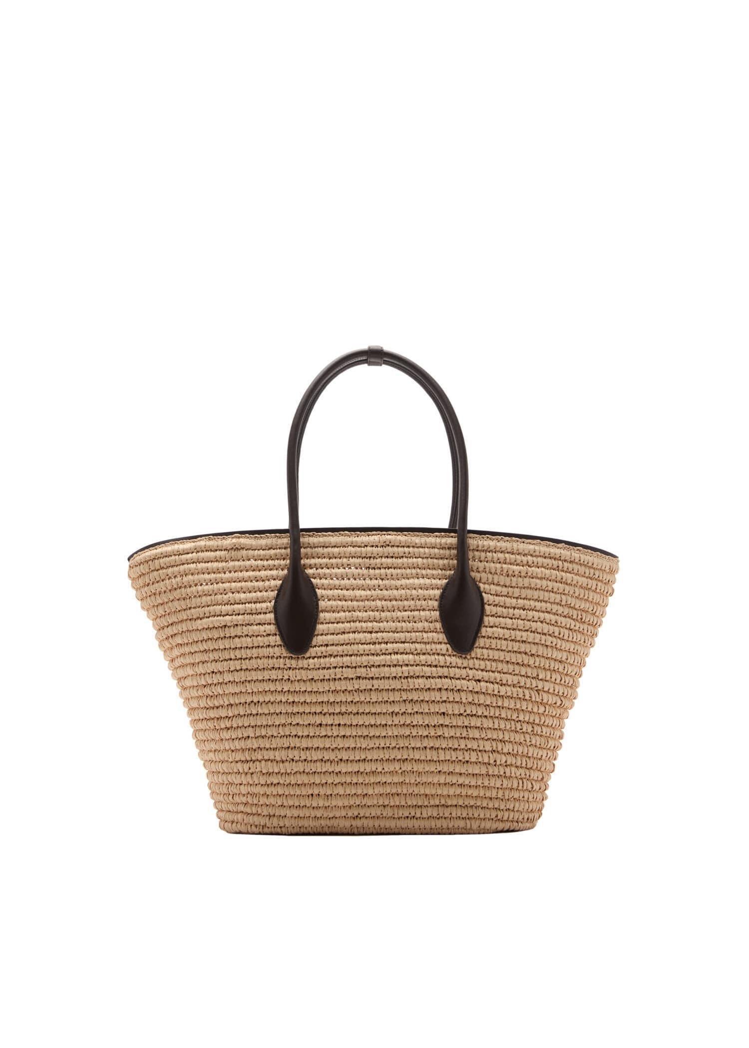Brown Natural Fibre Maxi Tote Bag, Dark Brown, large image number 3