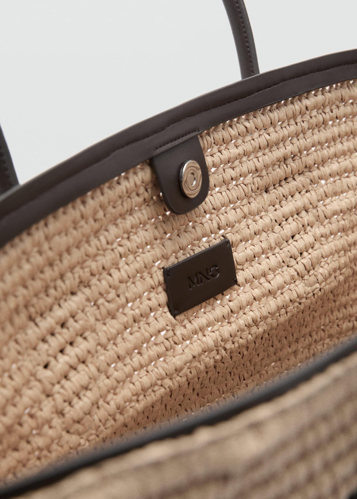 Brown Natural Fibre Maxi Tote Bag, Dark Brown, large image number 4