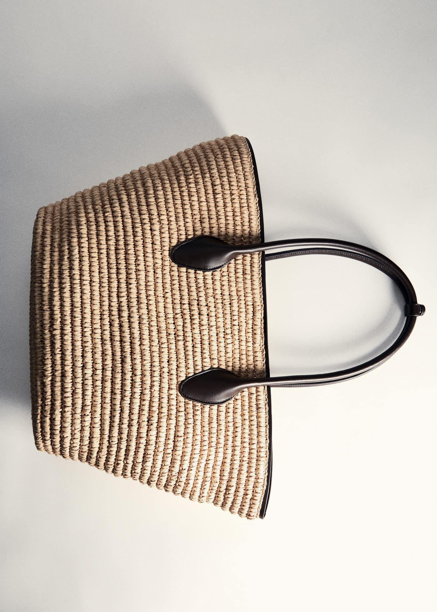 Brown Natural Fibre Maxi Tote Bag, Dark Brown, large image number 5