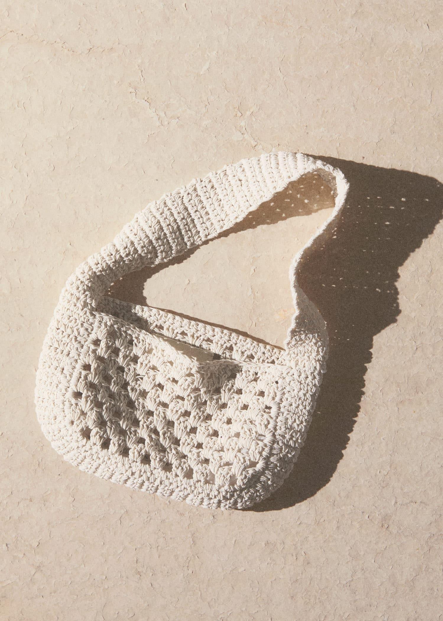 Beige Crochet Handbag, 0201_05, large image number 5