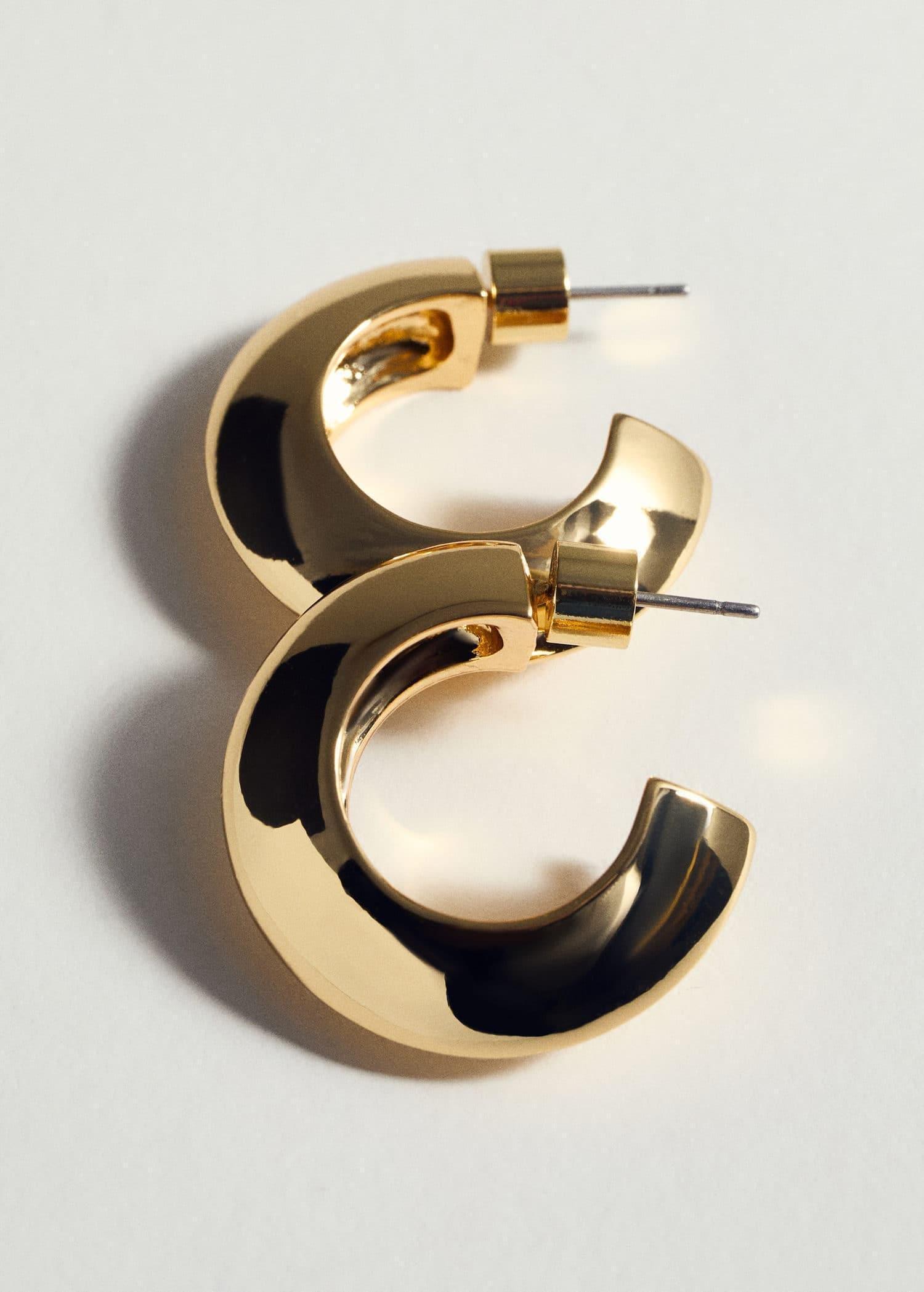Gold Hoop Earrings, Gold, large image number 1